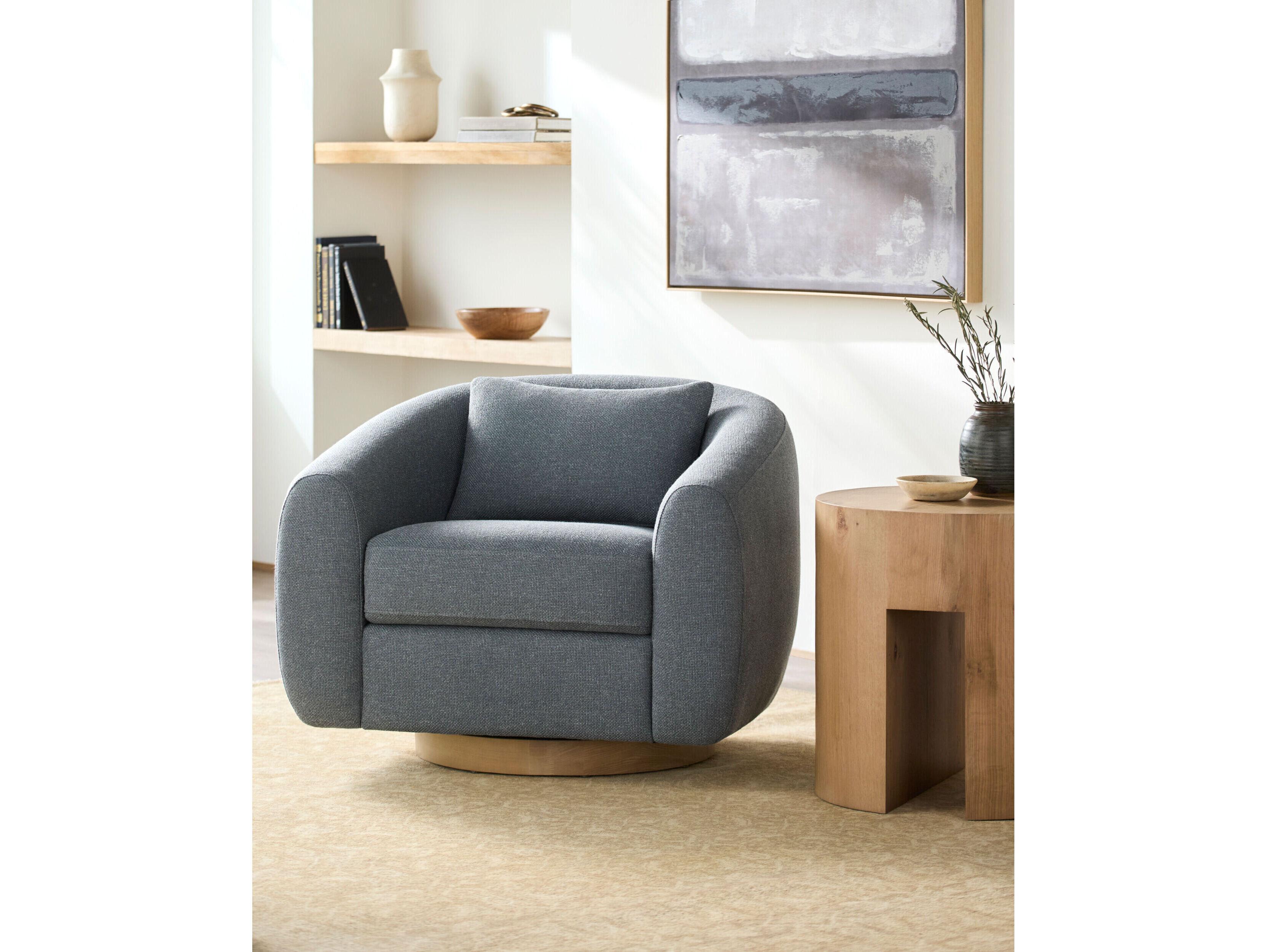 Surya Becki Owens Loma Swivel Blue Accent Chair