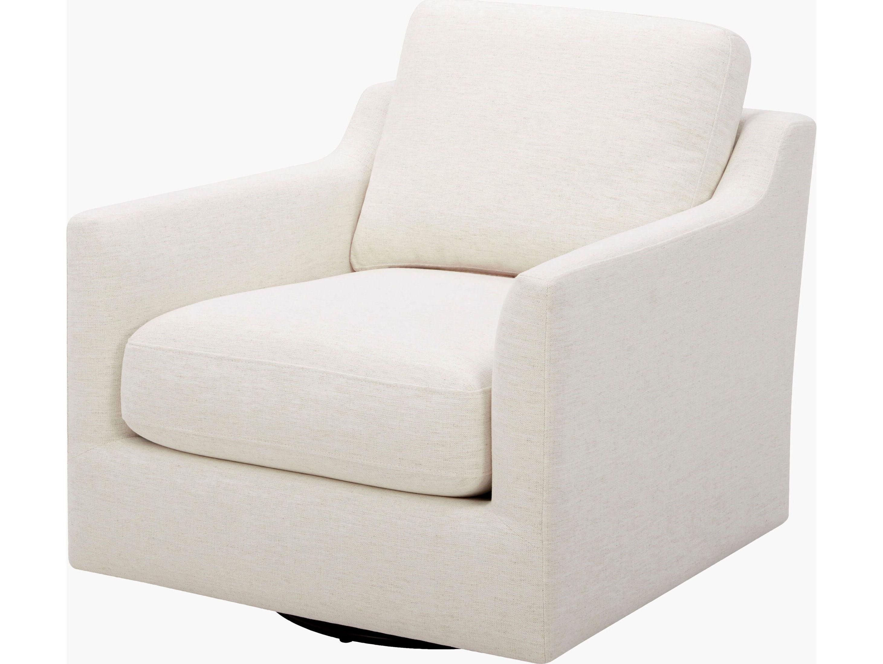 Surya Pismo Swivel White Accent Chair