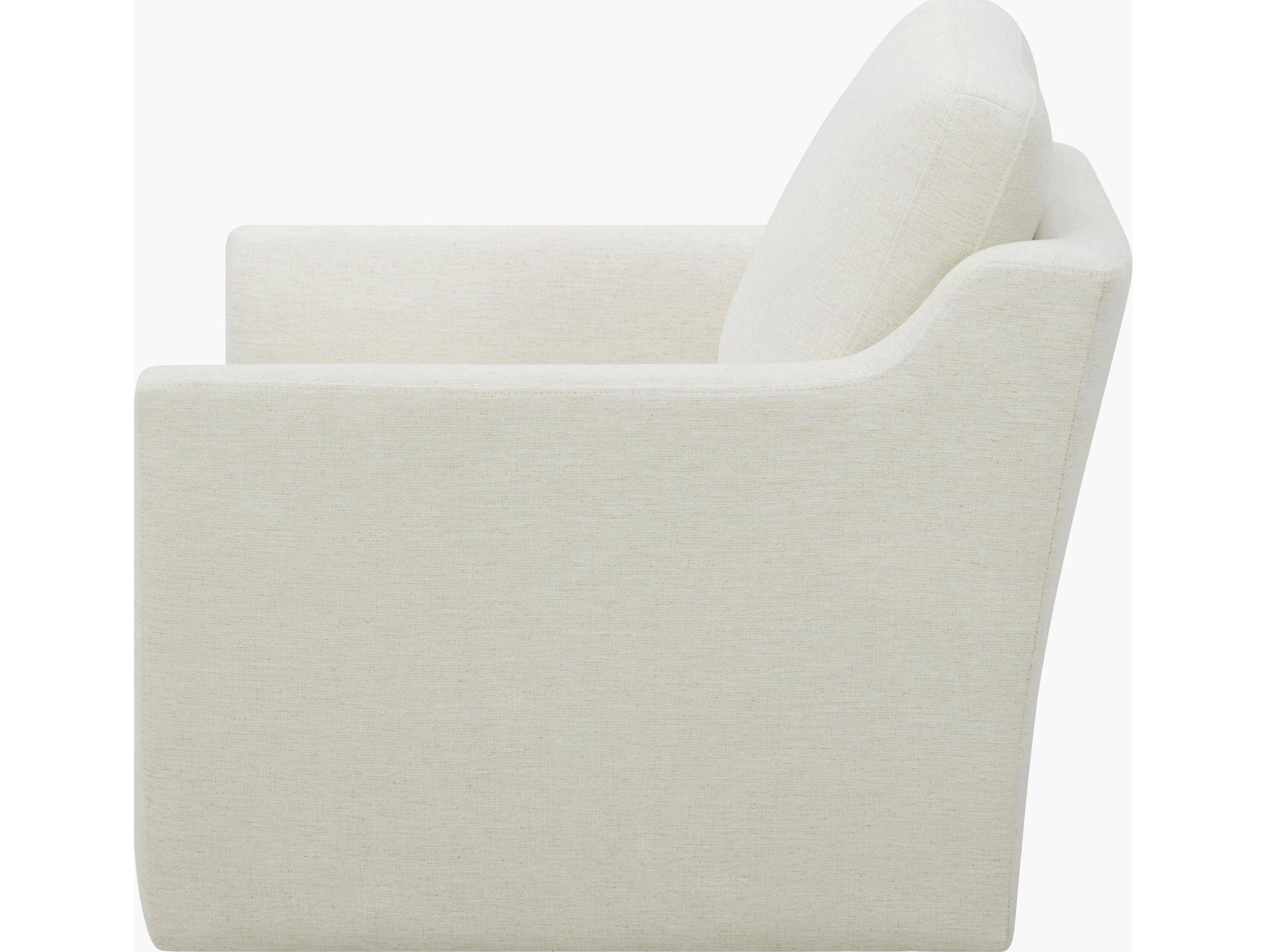 Surya Pismo Swivel White Accent Chair