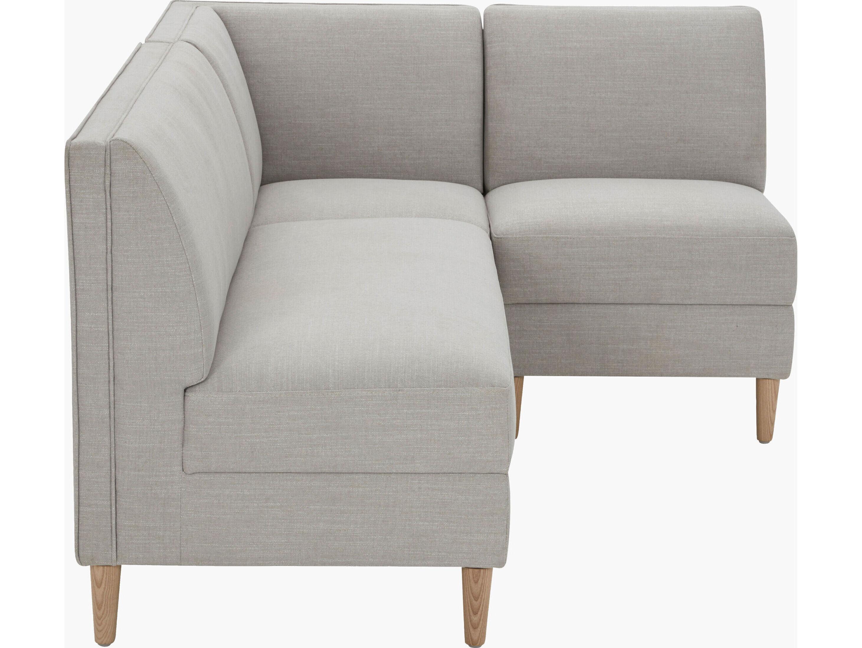 Surya Becki Owens Stinson Ash Wood Gray Upholstered Armless Dining Chair