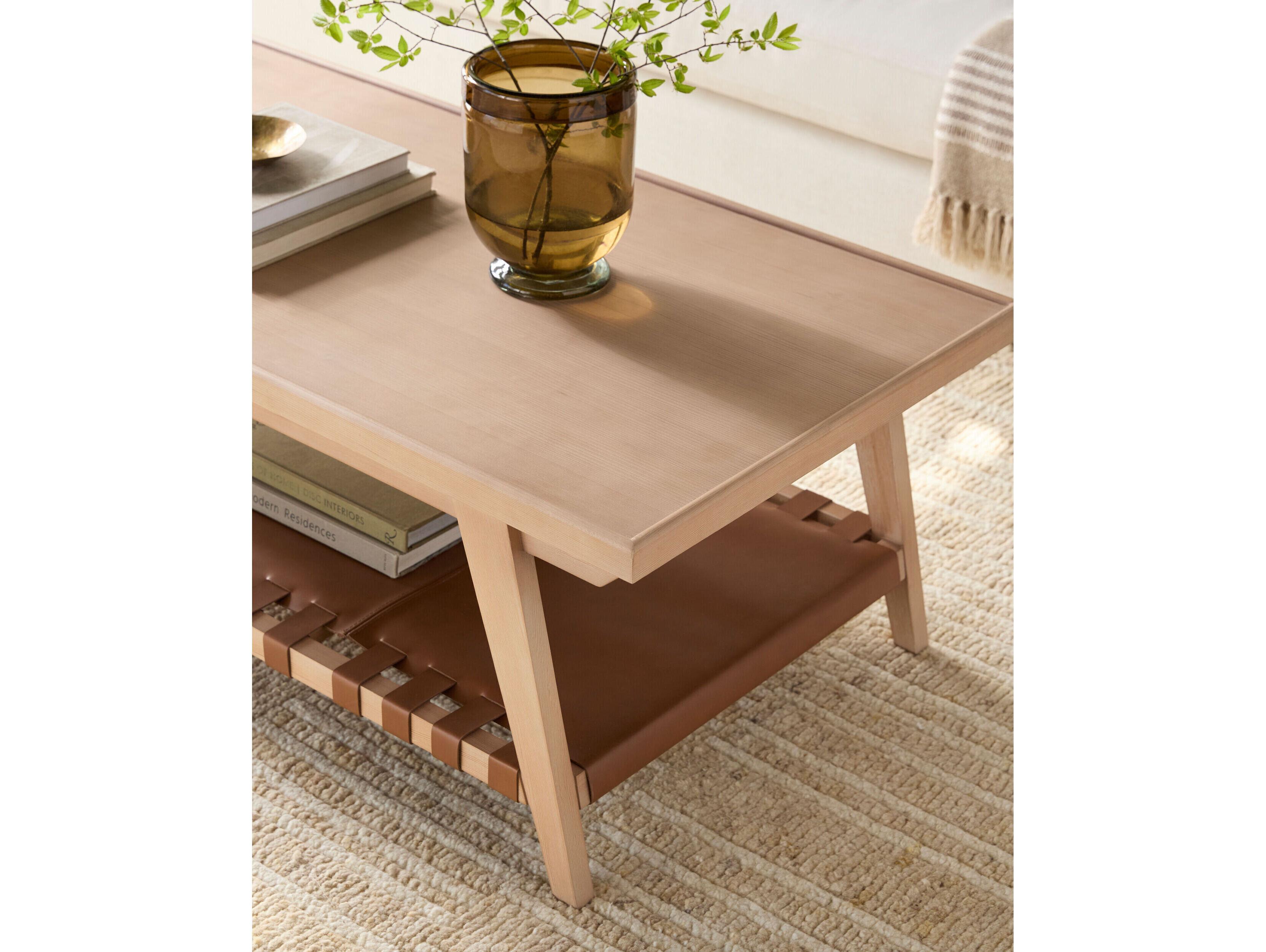 Surya Becki Owens Taft Rectangular Wood Beige Brown Coffee Table