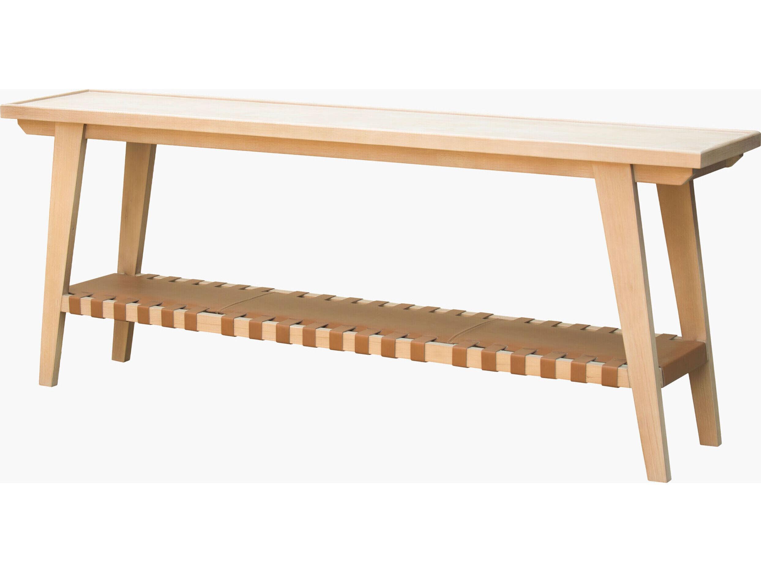 Surya Becki Owens Taft Rectangular Wood Beige Brown Console Table