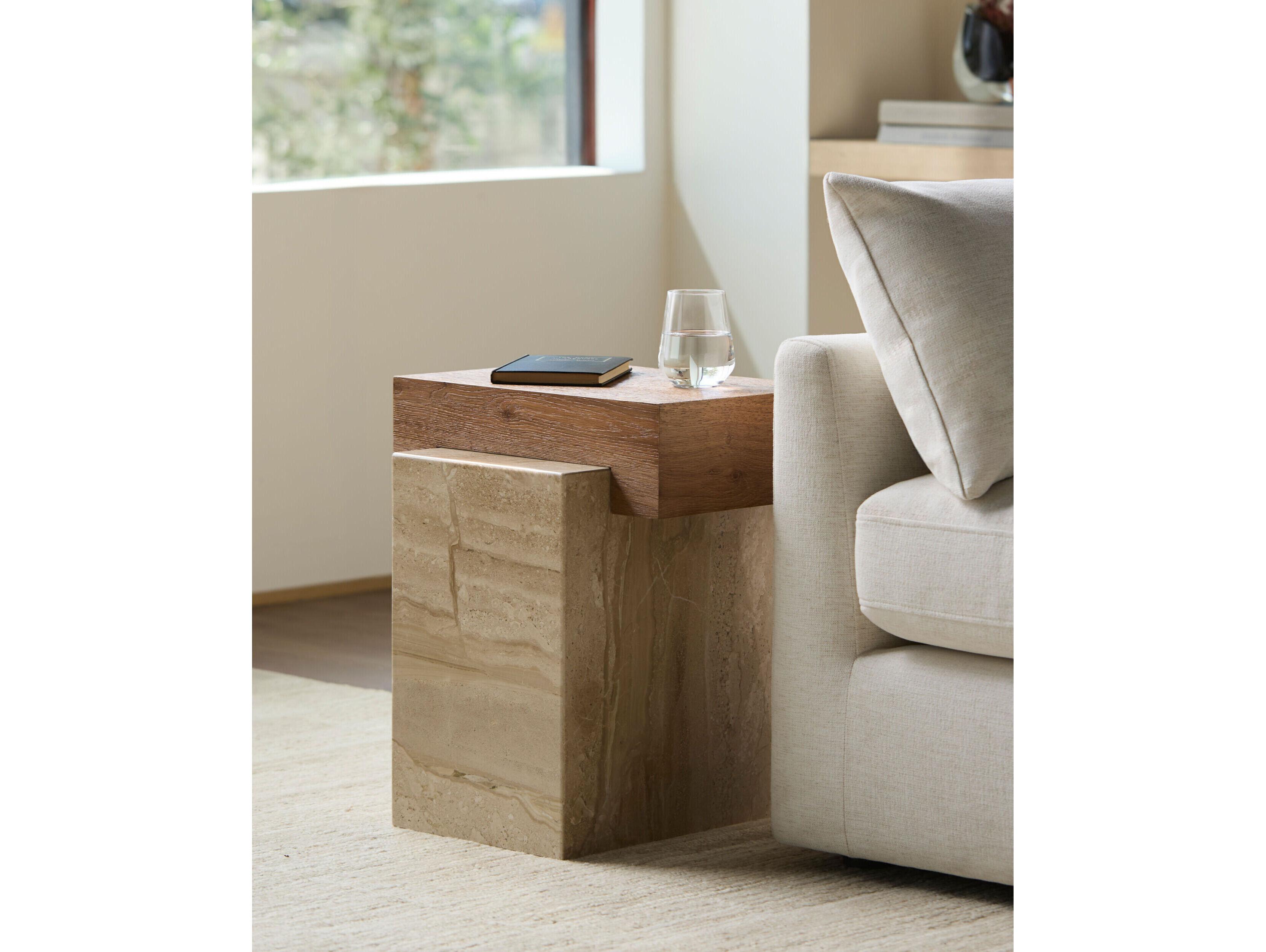 Surya Tulare Square Wood Cream End Table