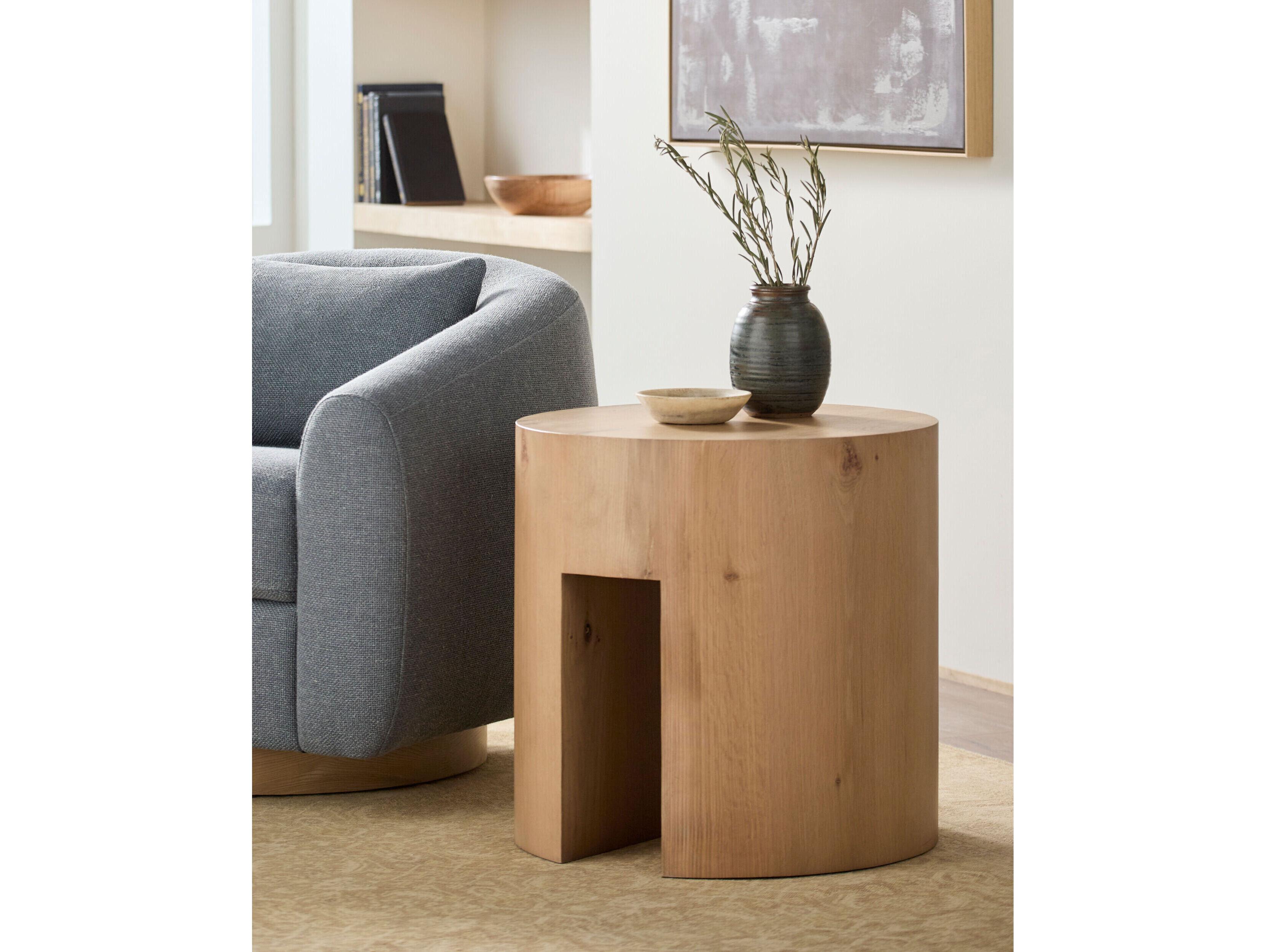 Surya Becki Owens Whitly Round Wood Brown End Table