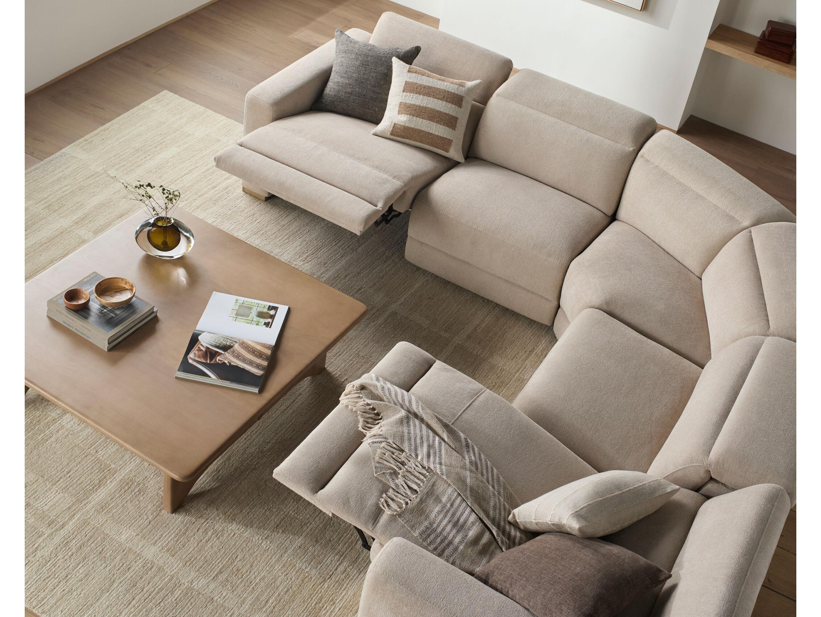 Surya Lloyd White Upholstered Sectional Sofa