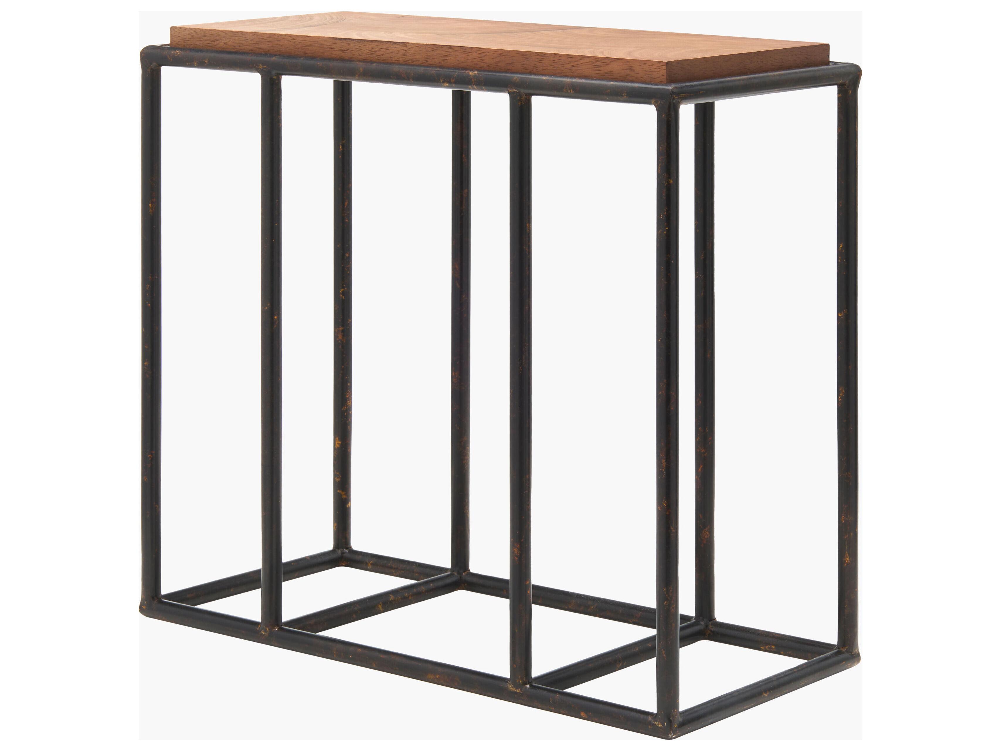 Surya Brax Rectangular Wood Brown Black End Table