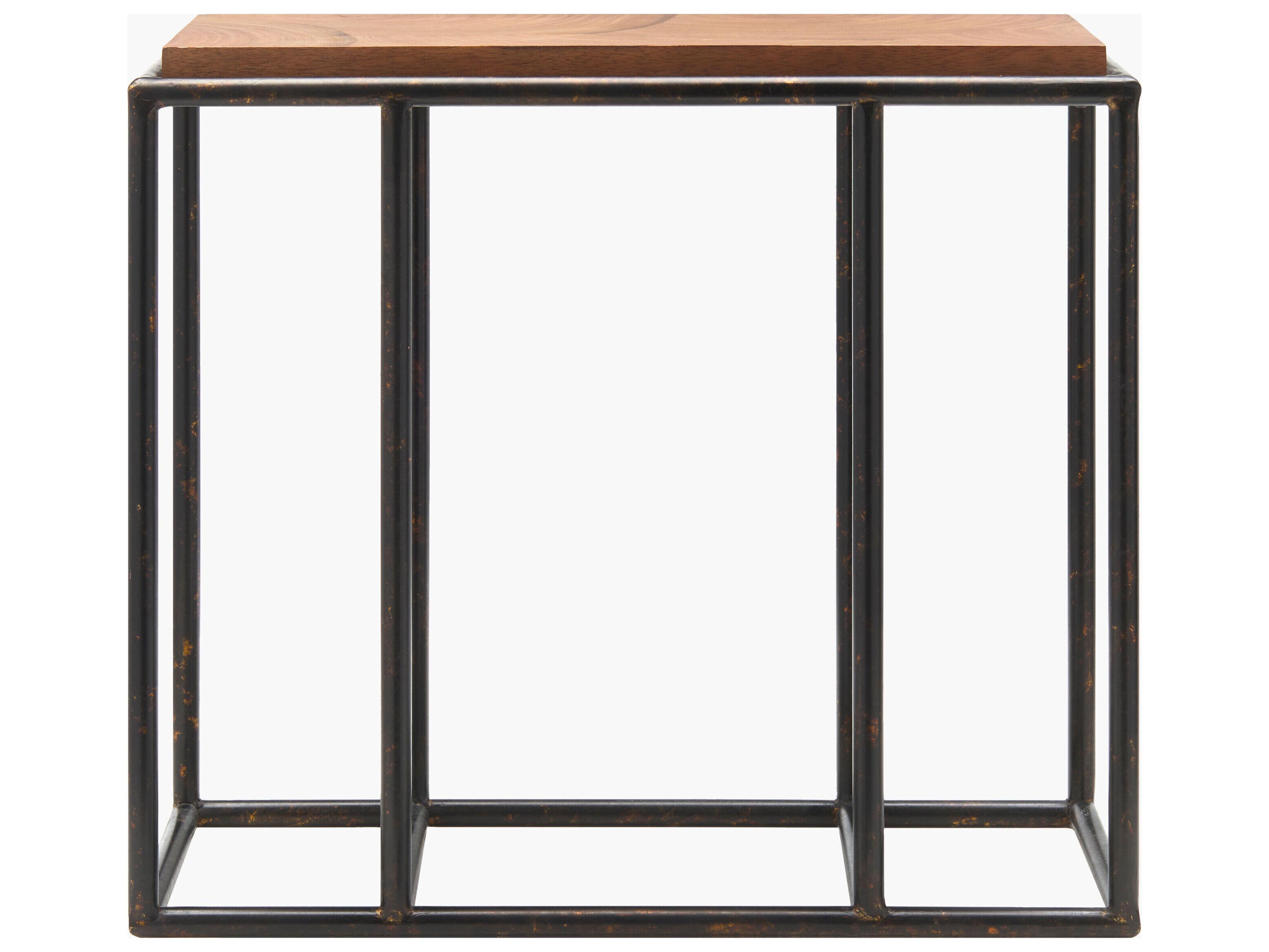 Surya Brax Rectangular Wood Brown Black End Table