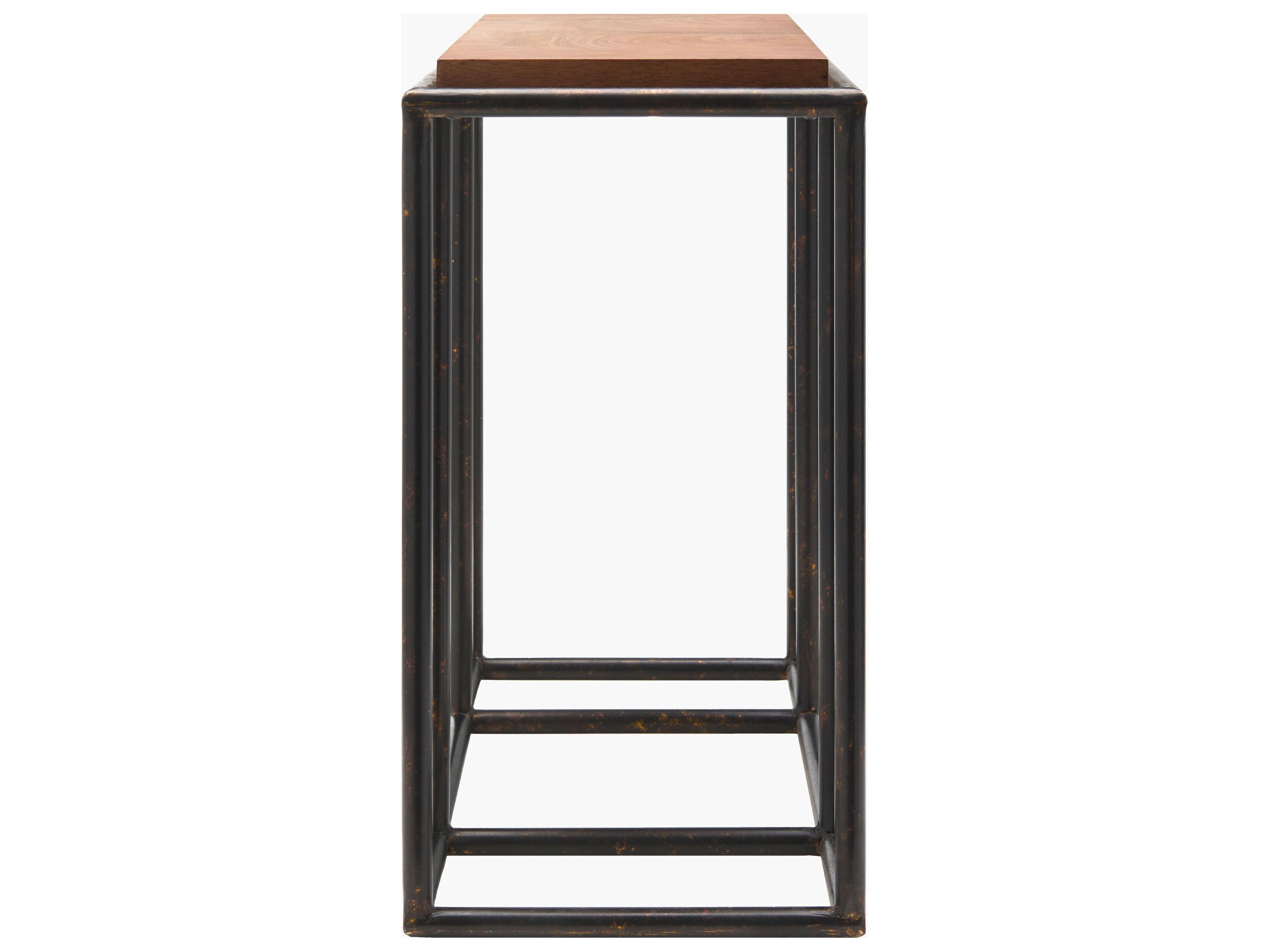 Surya Brax Rectangular Wood Brown Black End Table