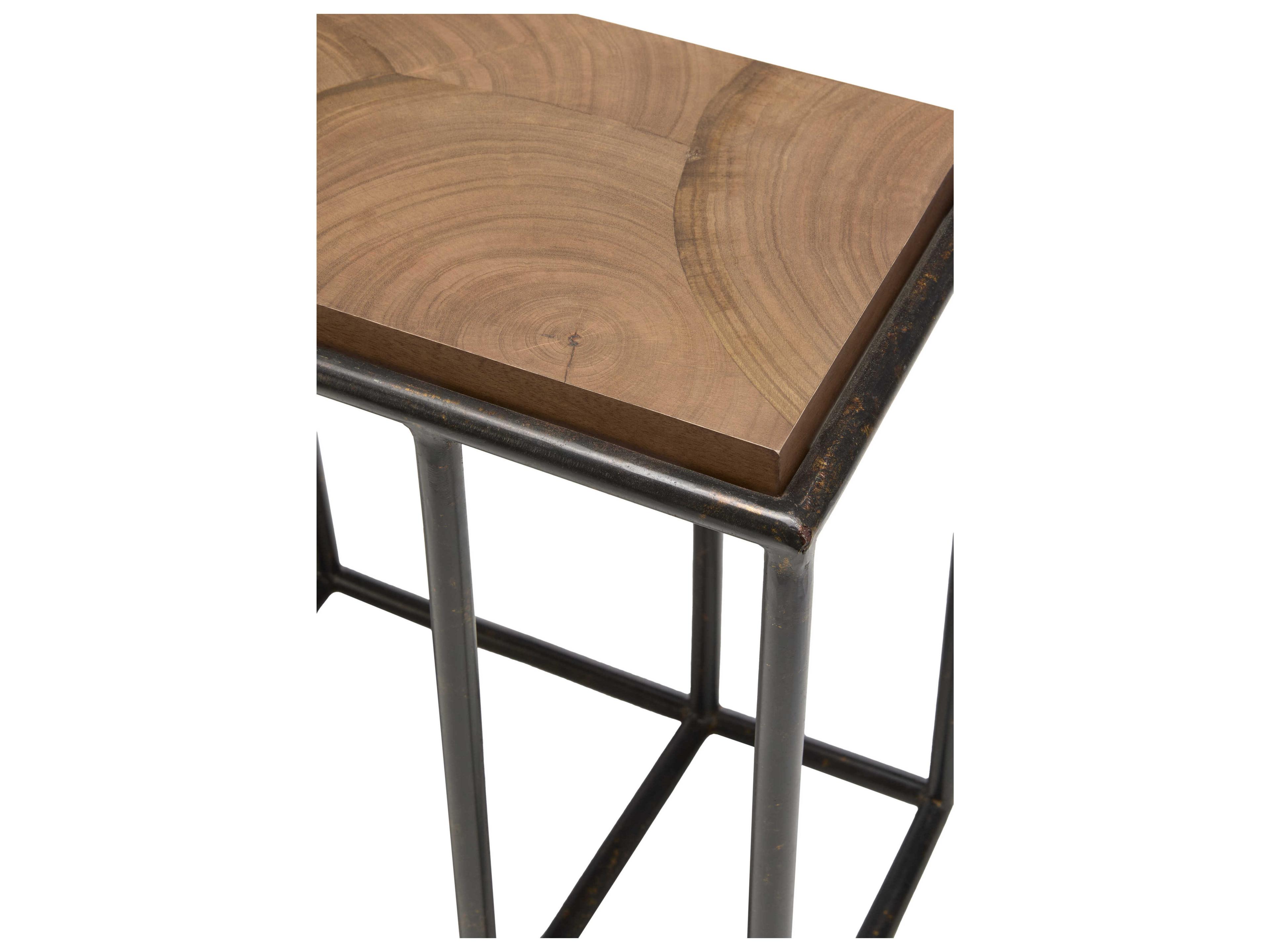 Surya Brax Rectangular Wood Brown Black End Table