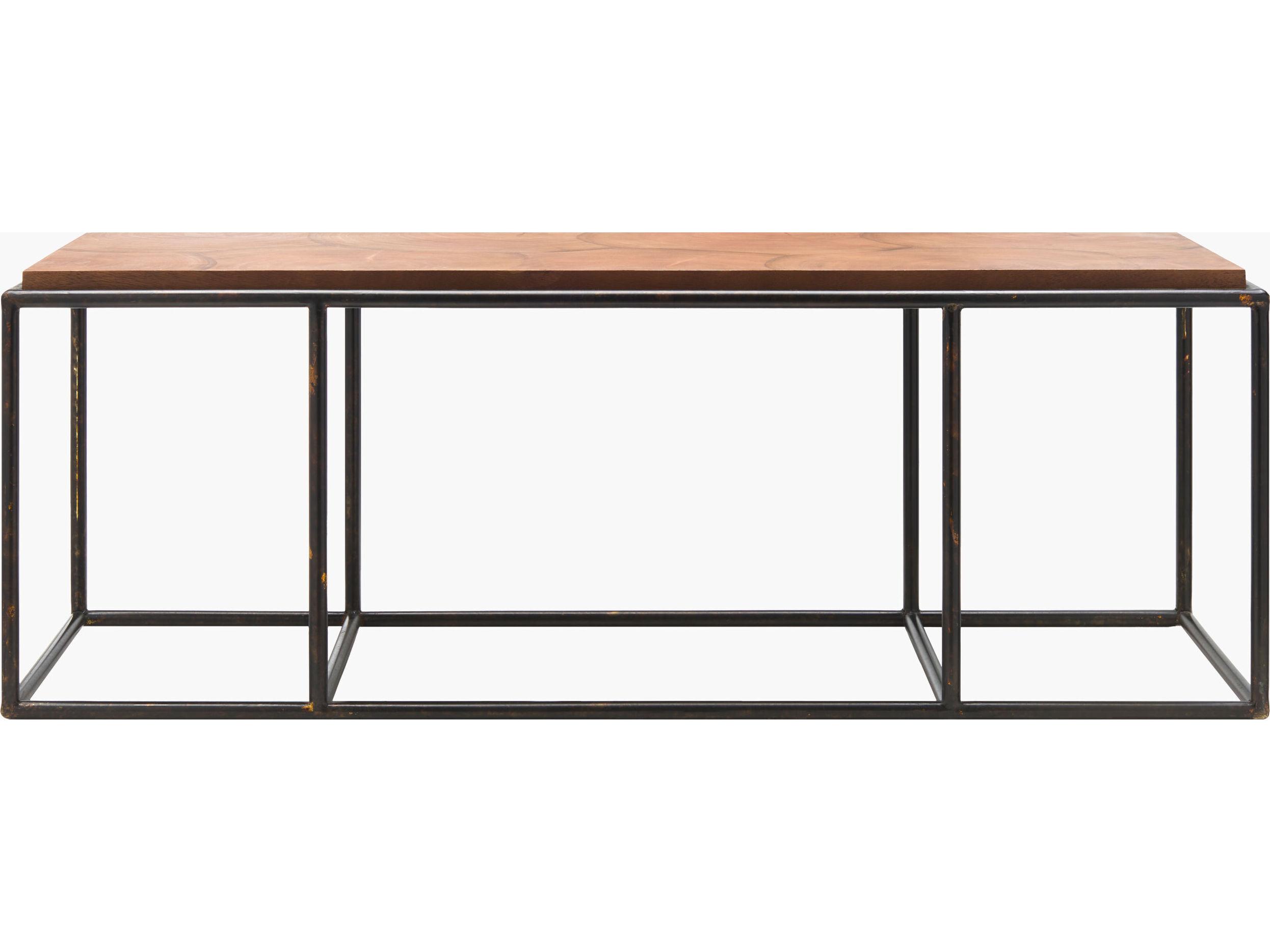 Surya Brax Rectangular Wood Brown Black Coffee Table
