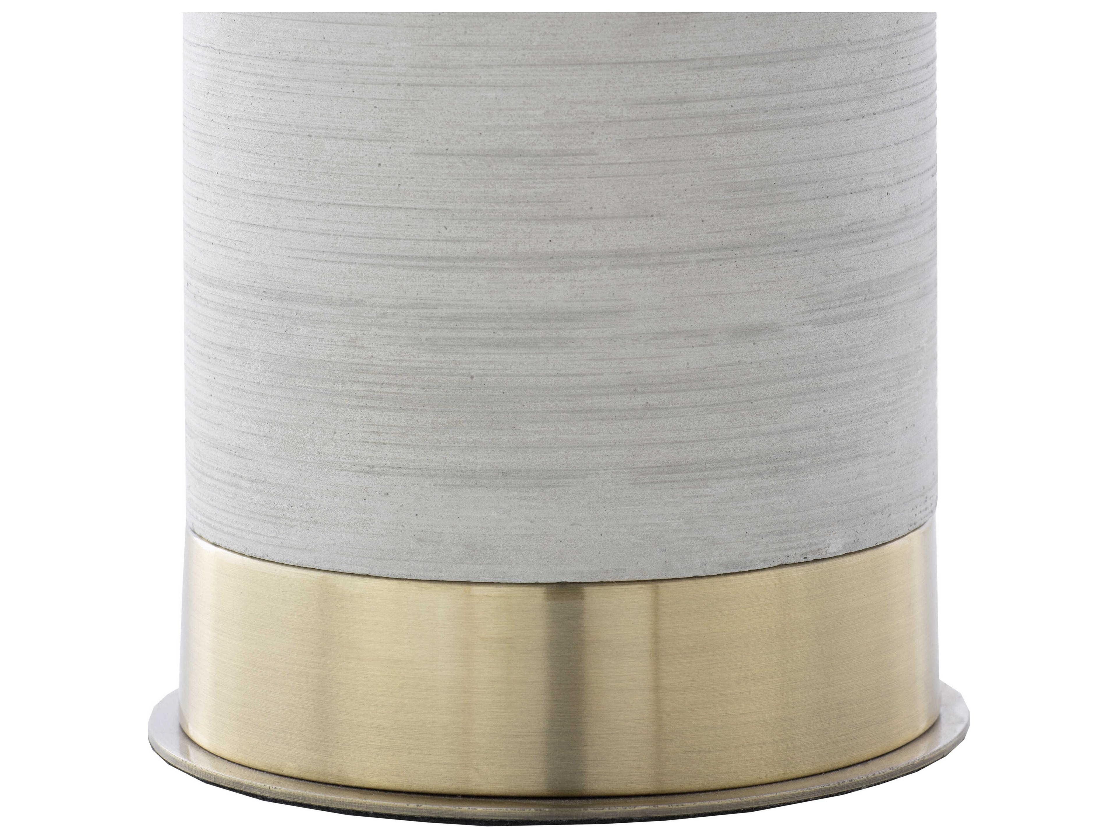 Surya Brae Light Gray White Ivory Linen Buffet Lamp