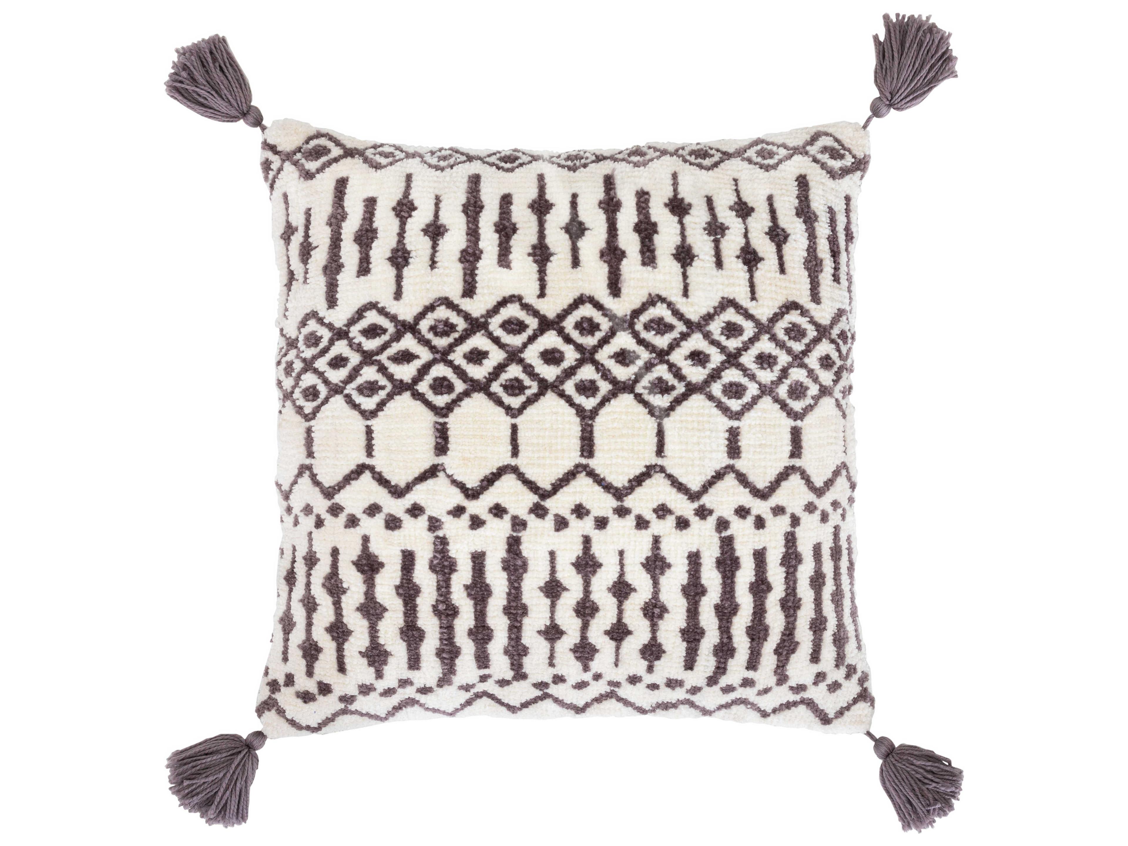 Surya Braith Charcoal / Light Beige / Cream Pillow