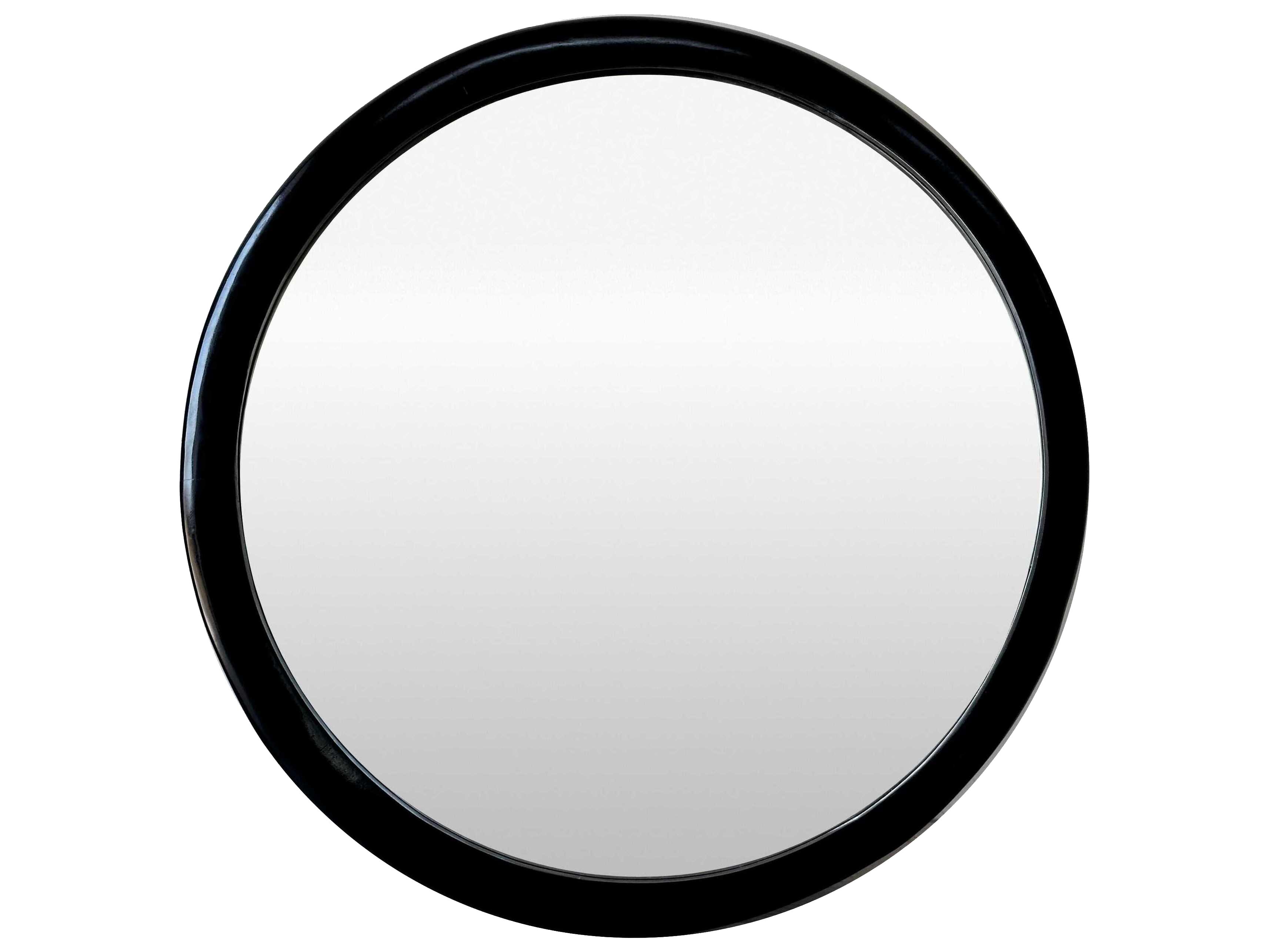 Surya Brisbane Black Round Wall Mirror