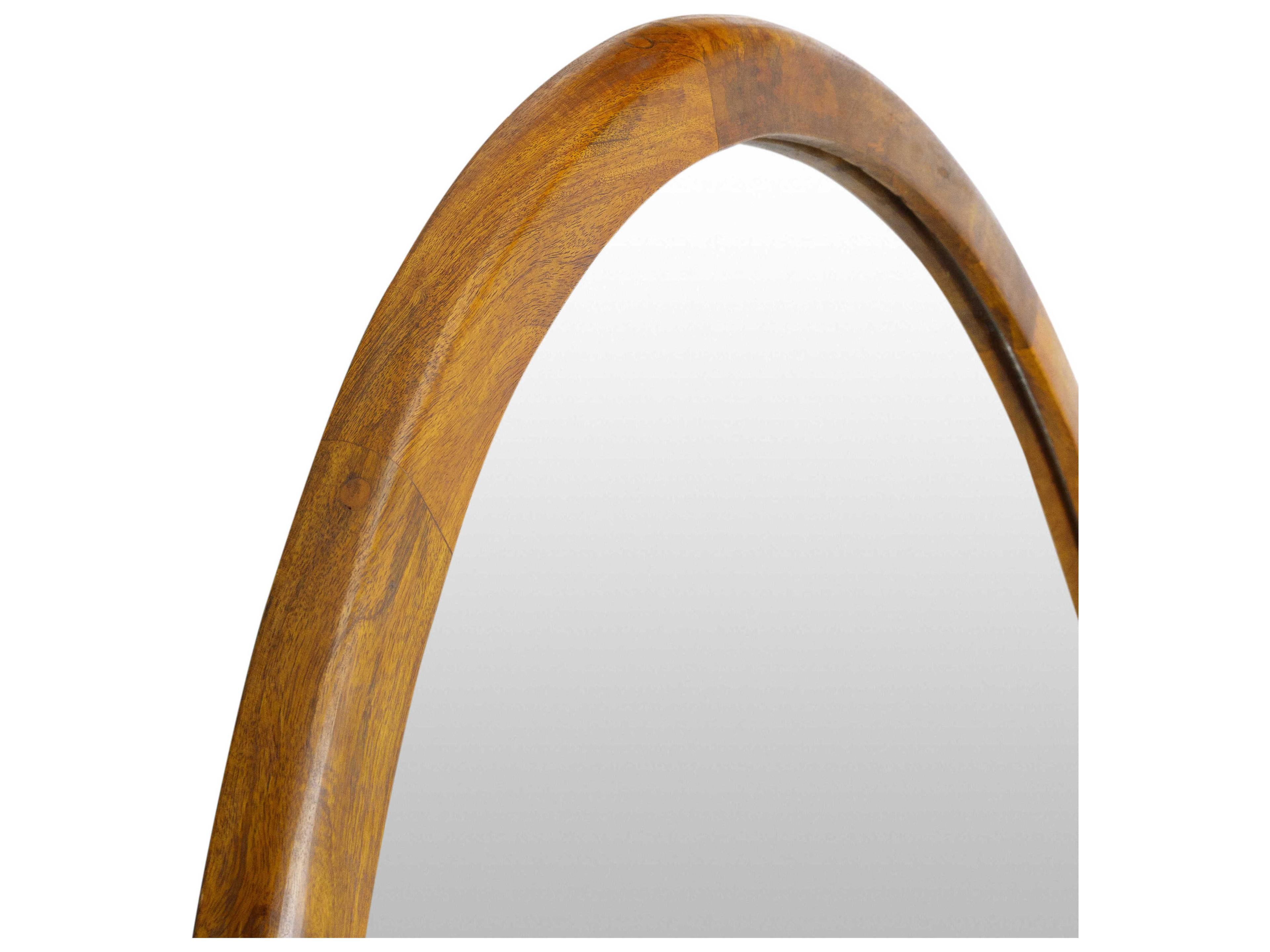 Surya Brisbane Brown Round Wall Mirror