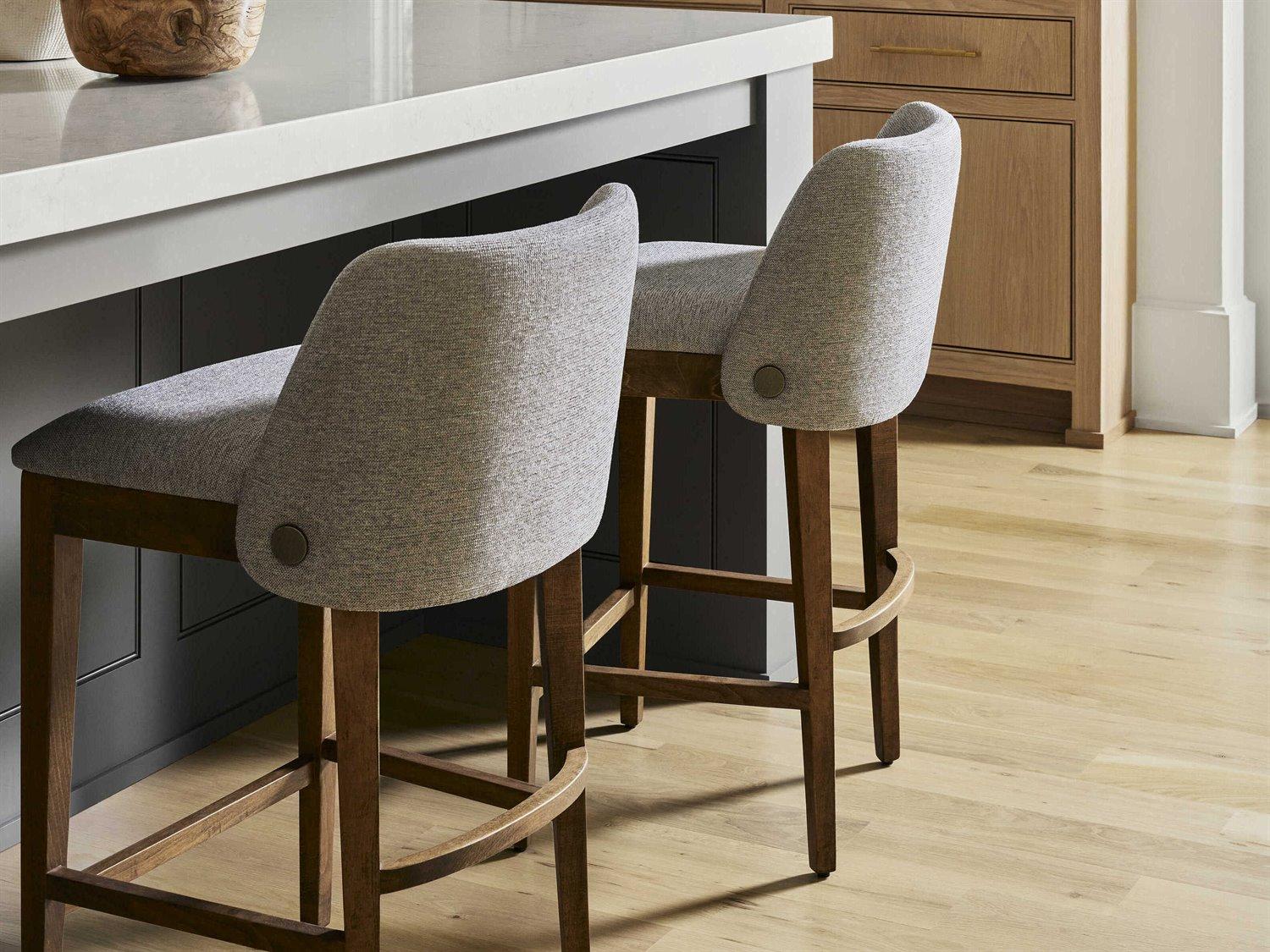 Surya Brooke Wheat Upholstered Beech Wood Counter Stool