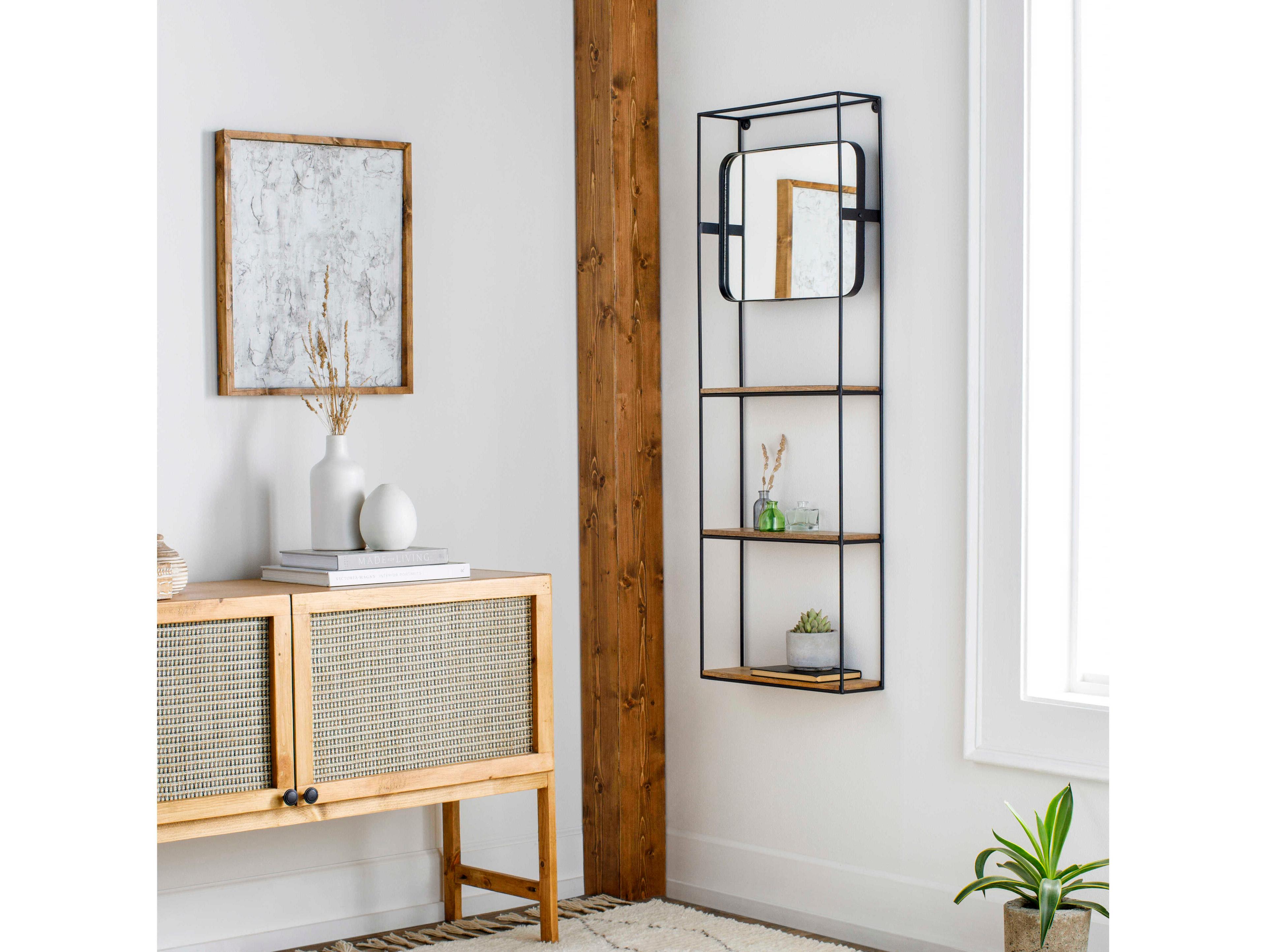 Surya Bronx Black Wall Mirror