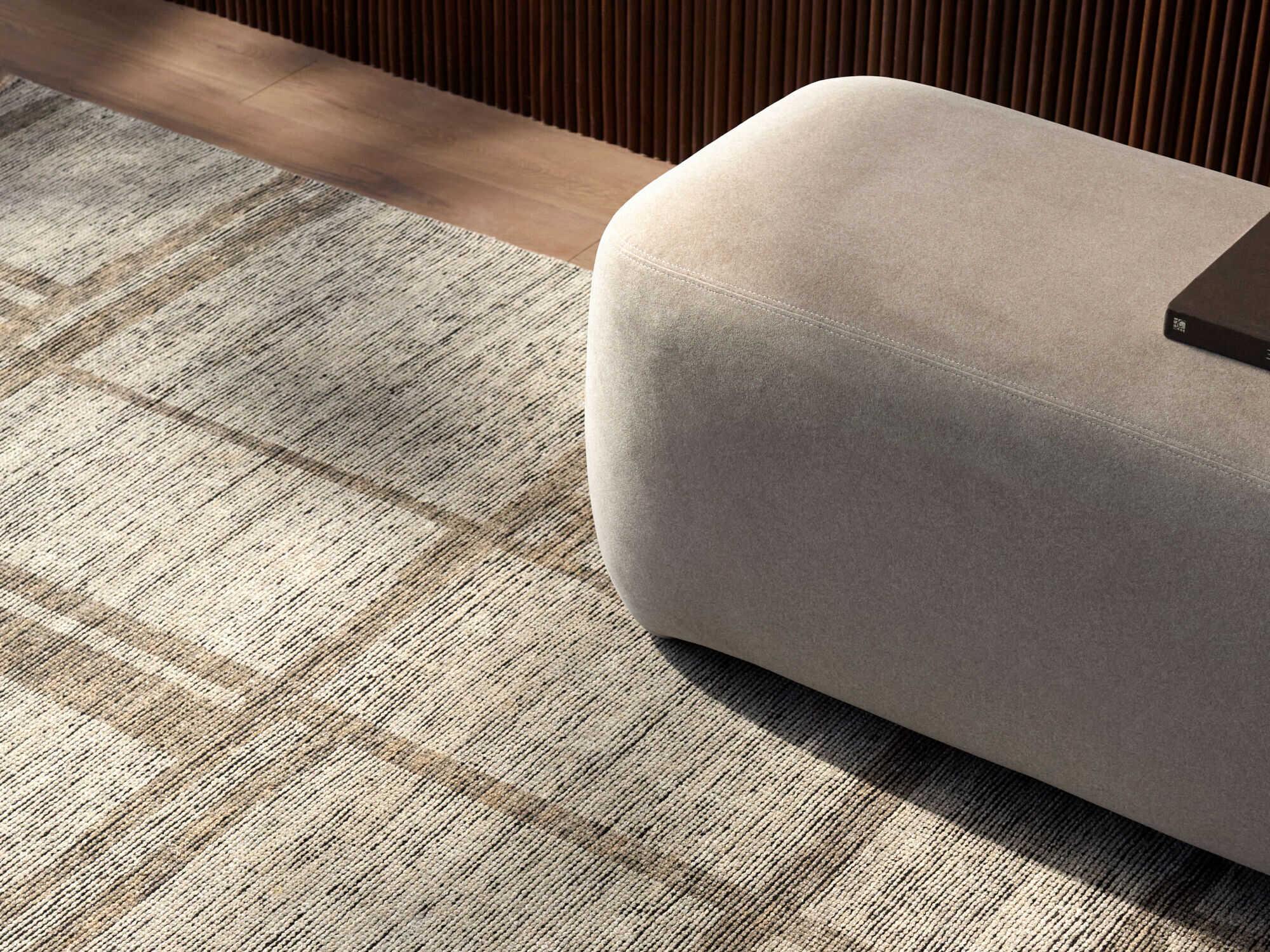 Surya Brynn Beige Upholstered Accent Bench