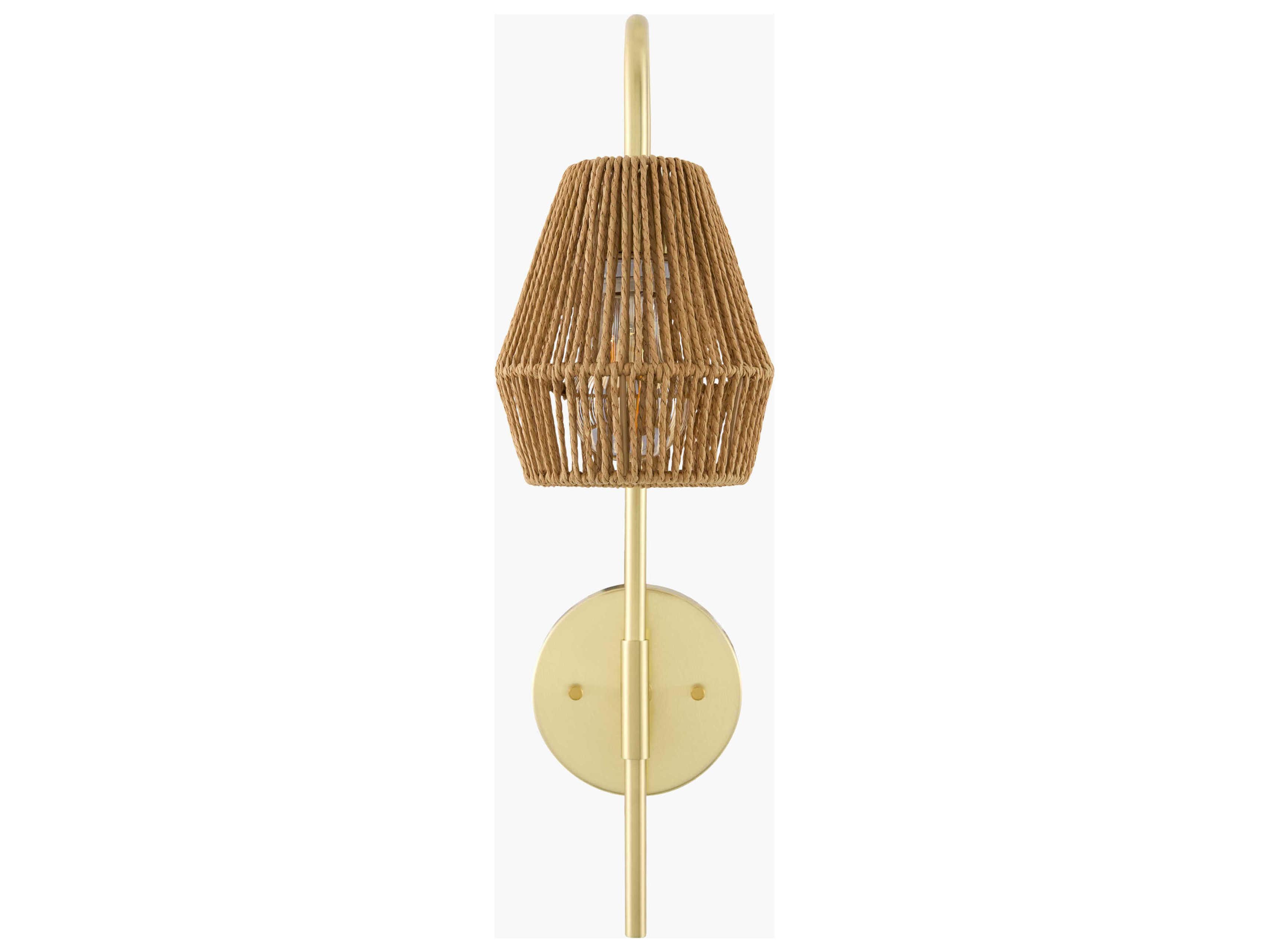 Surya Bezas 1-Light Metallic Gold Wall Sconce