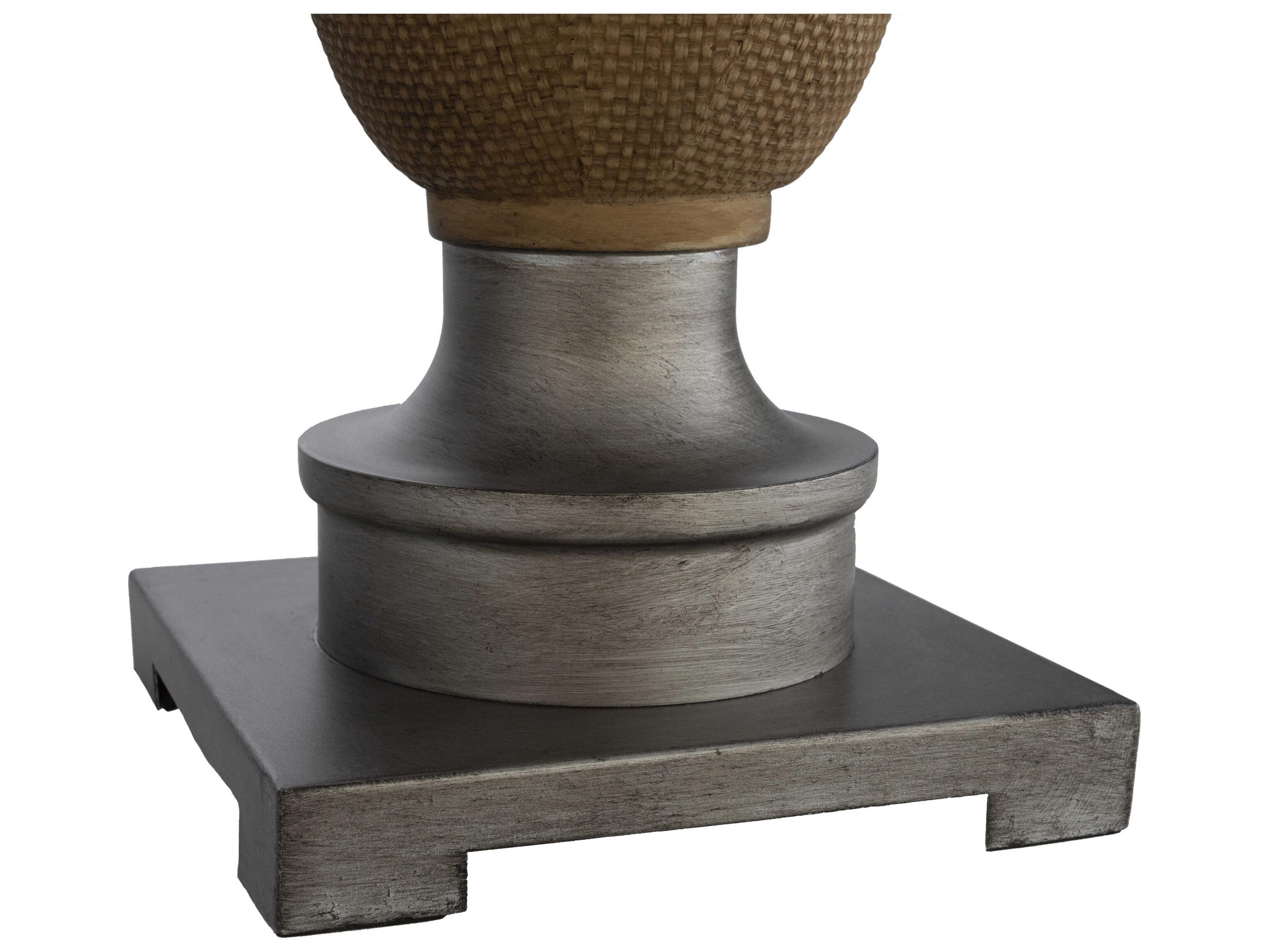 Surya Bizzy Brown Ivory Linen Traditional Buffet Lamp