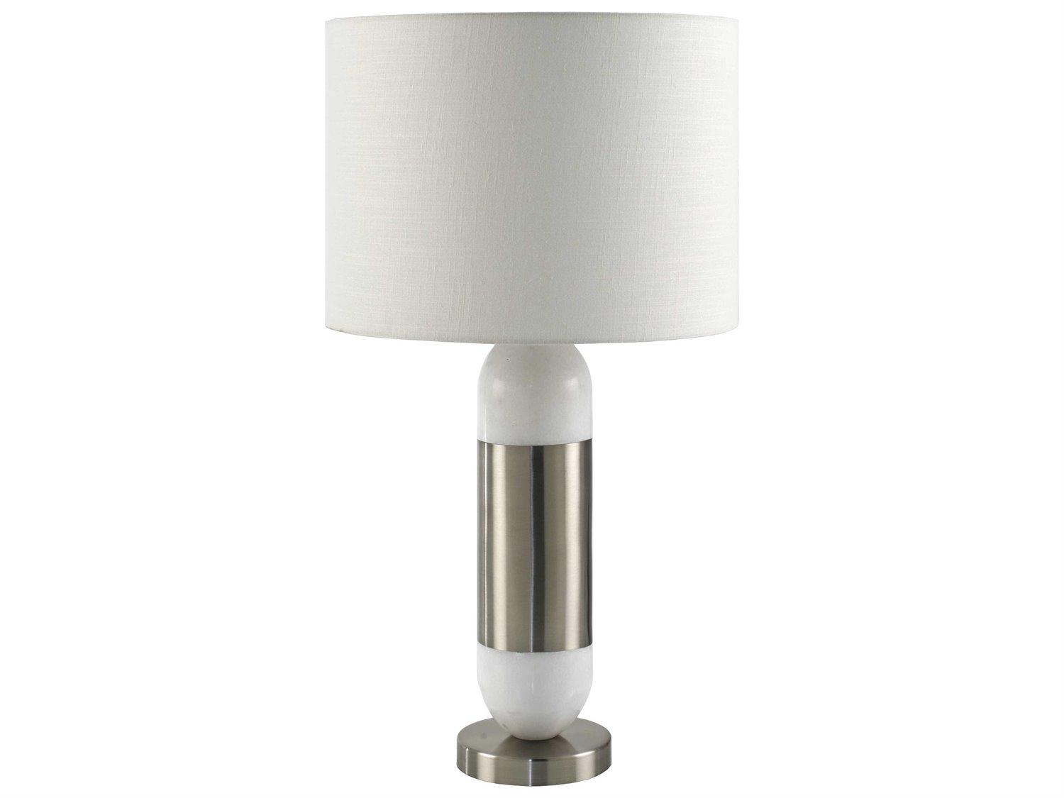 Surya Carina White Linen Buffet Lamp