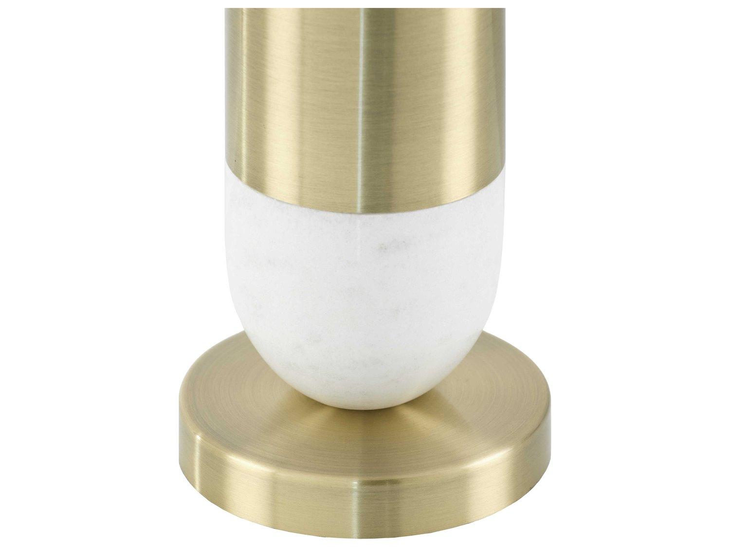 Surya Carina White Beige Linen Polyester Buffet Lamp