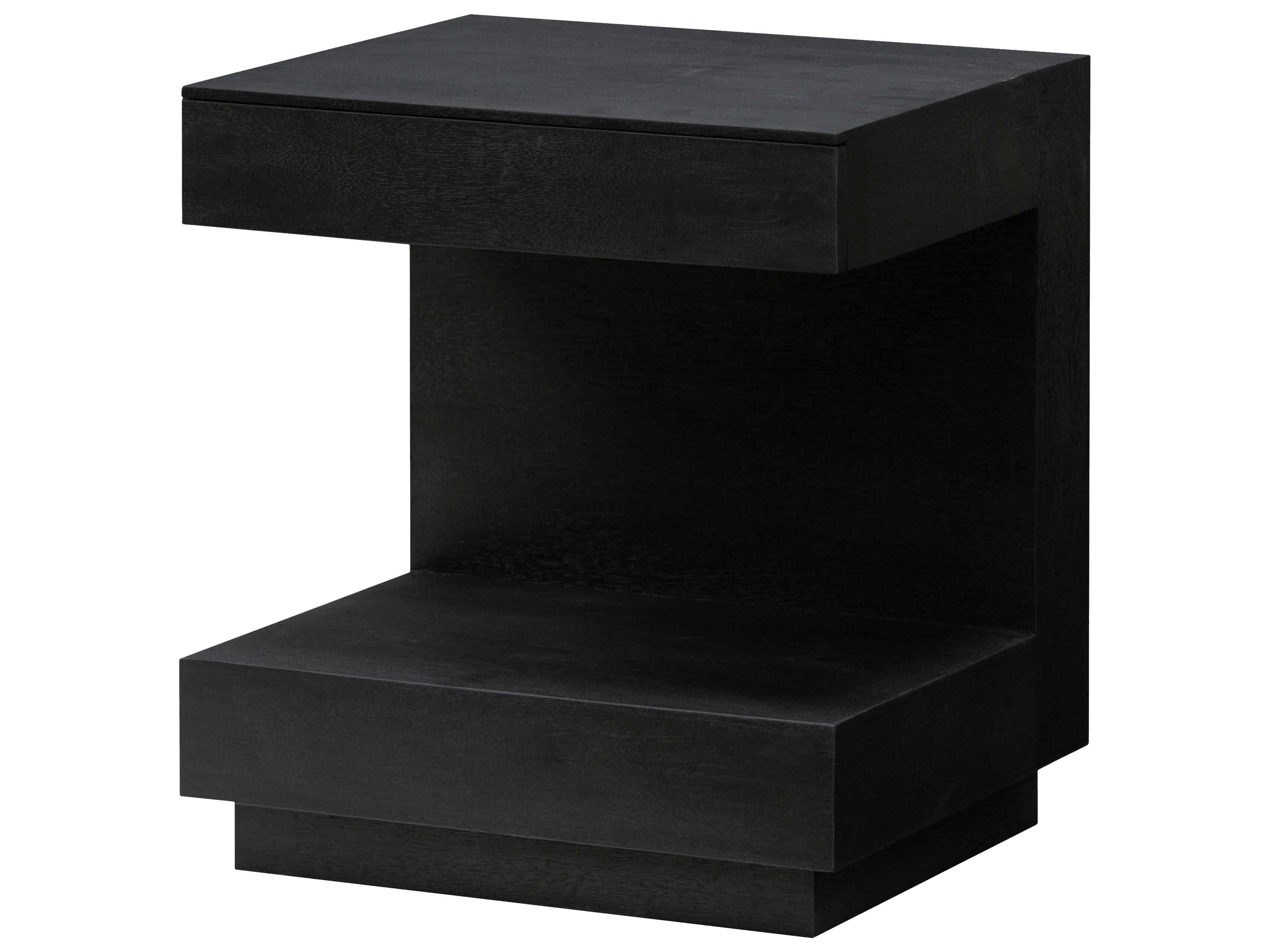 Surya Coburn Rectangular Wood Black End Table