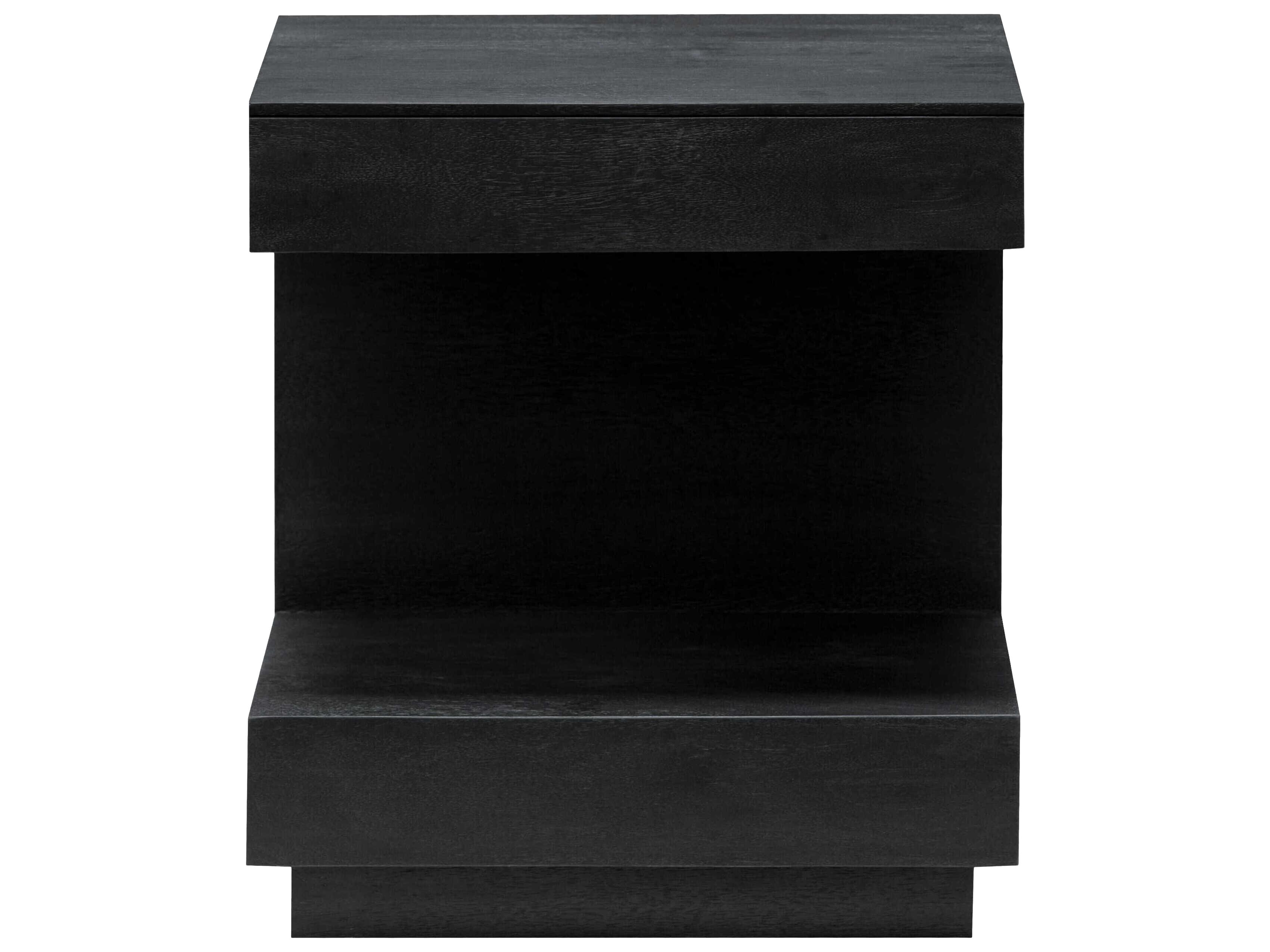 Surya Coburn Rectangular Wood Black End Table