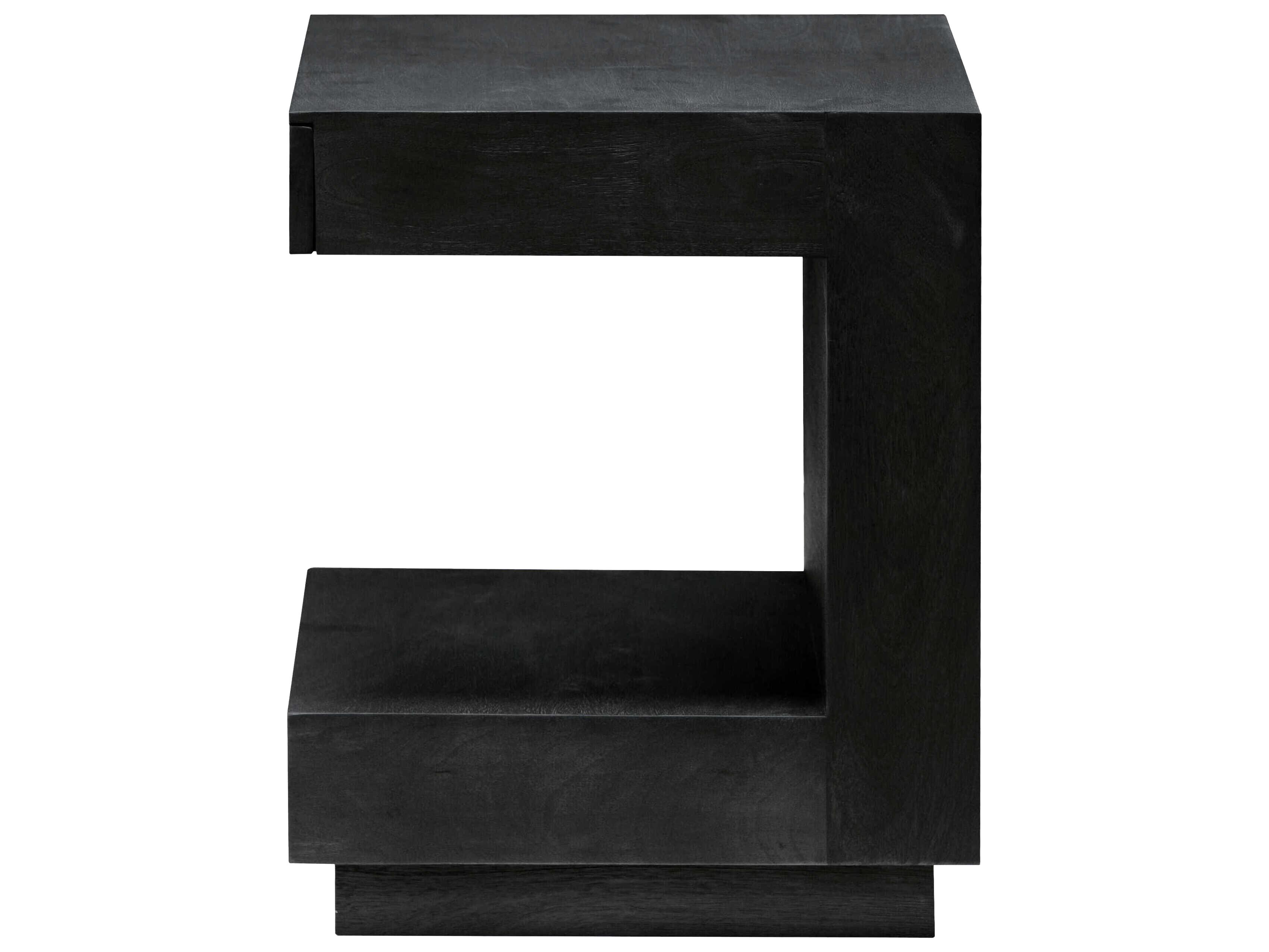 Surya Coburn Rectangular Wood Black End Table