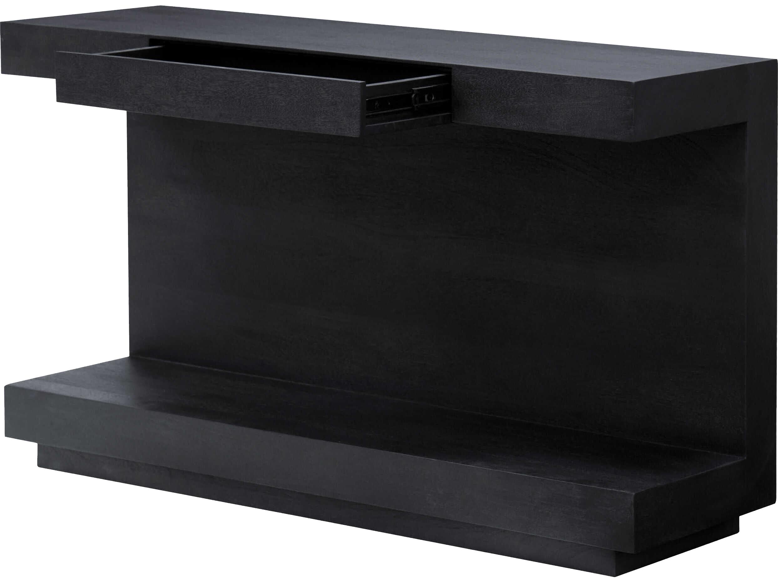 Surya Coburn Rectangular Wood Black Console Table