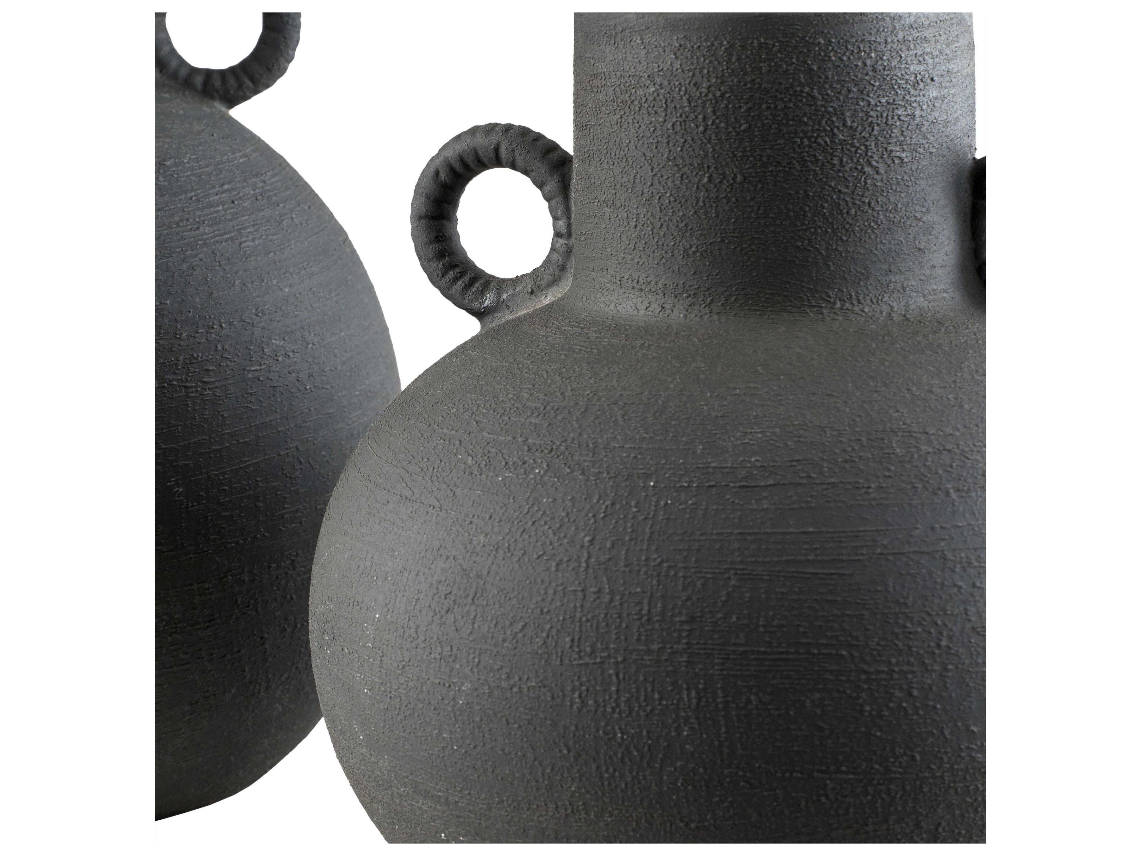 Surya Acanceh Black Vase Set of 3