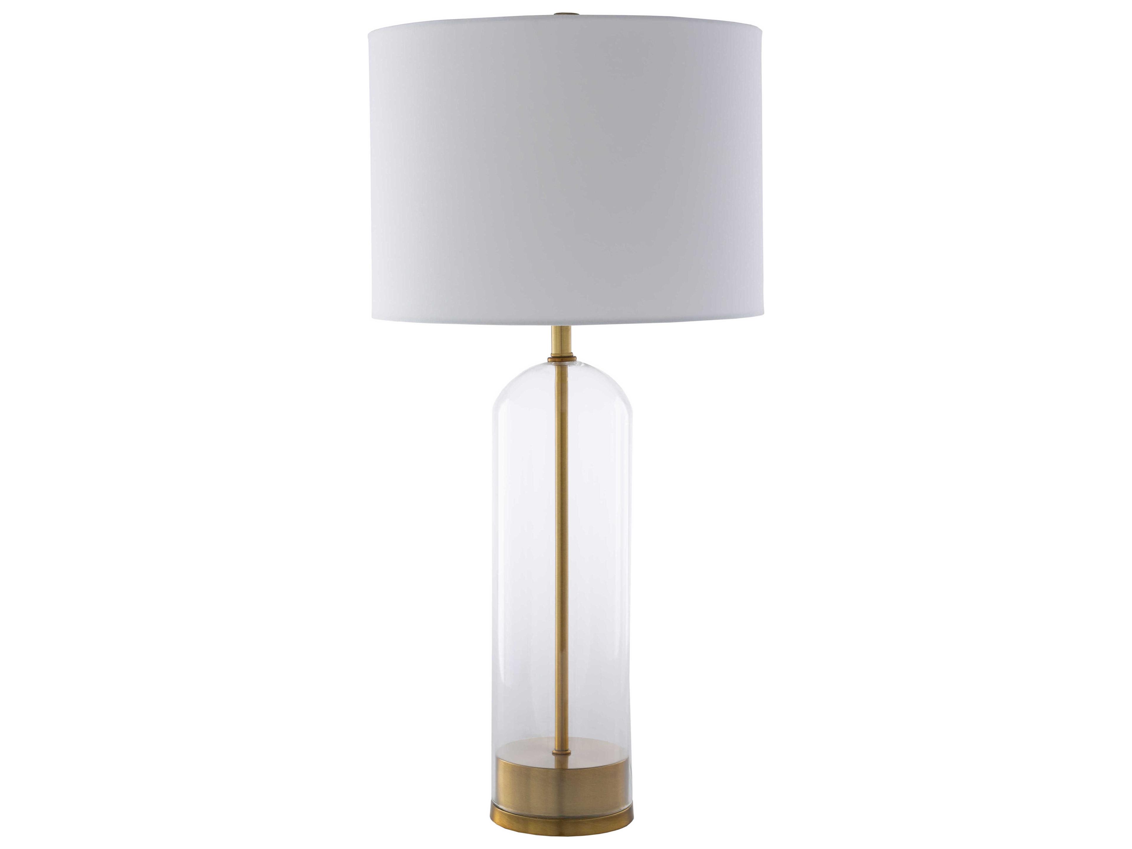 Surya Carthage Clear White Cotton Buffet Lamp