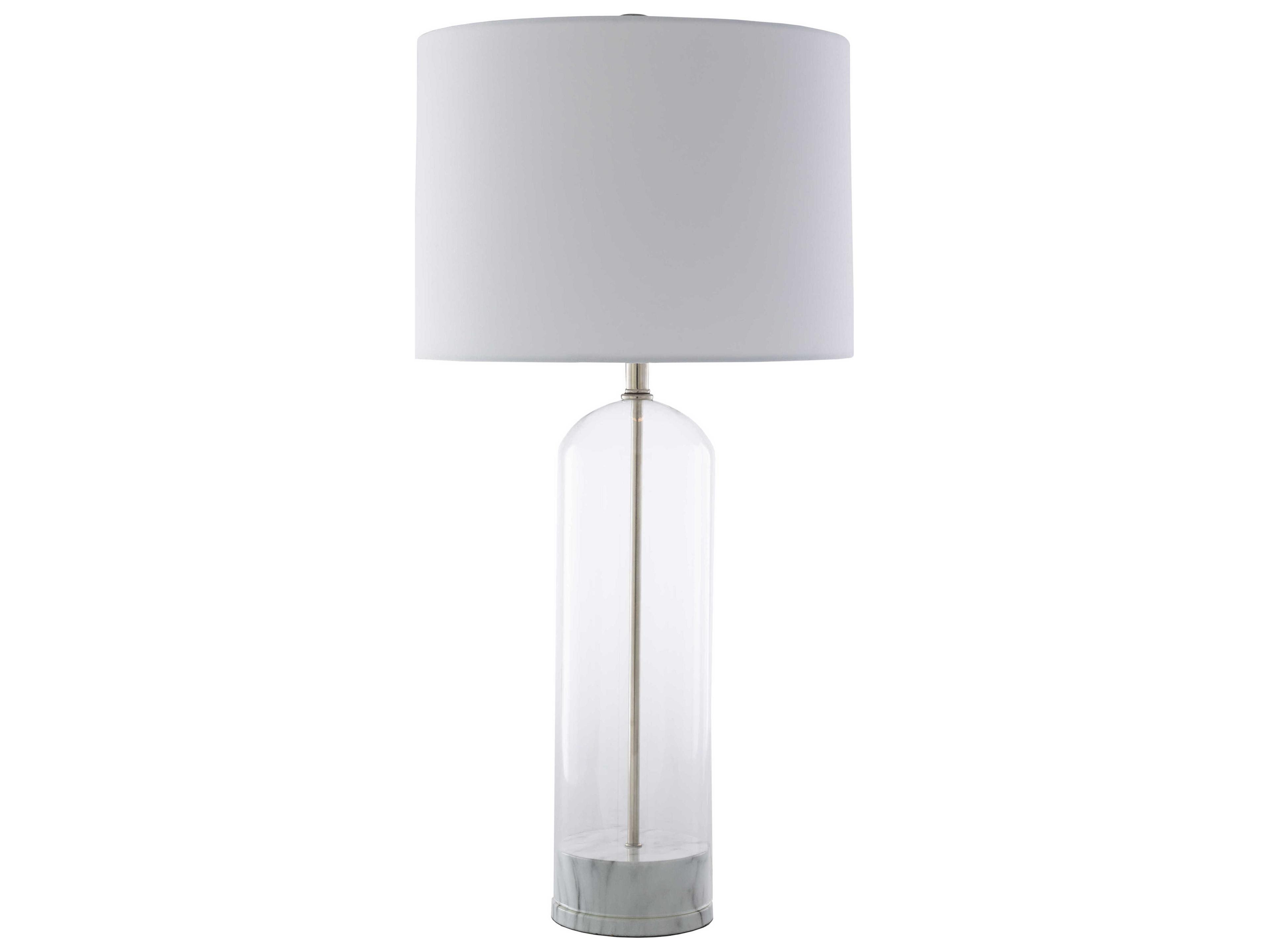 Surya Carthage Clear White Cotton Buffet Lamp