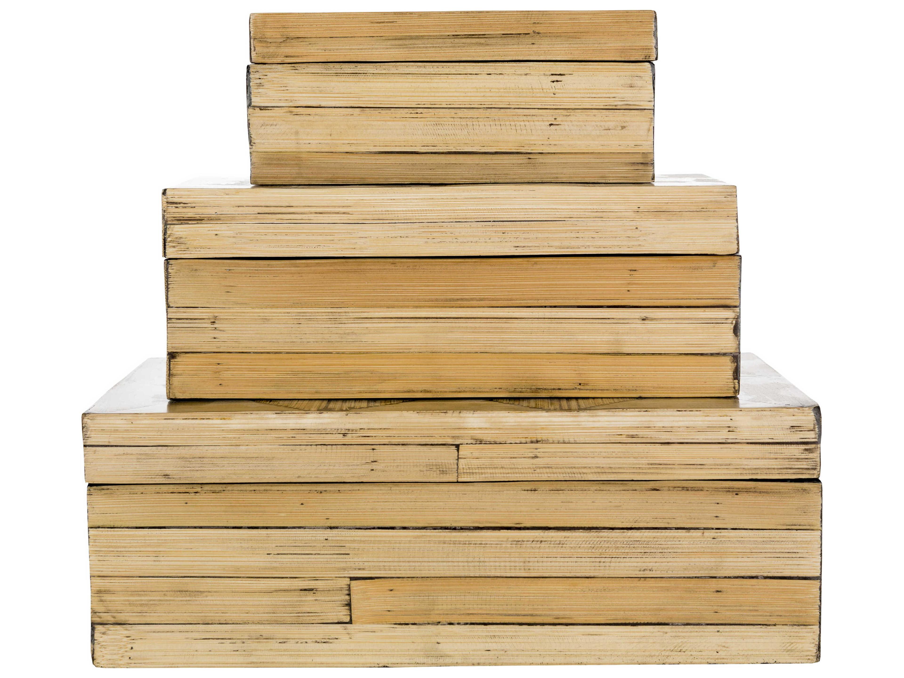 Surya Cane Garden Brown Decorative Box Set of 3