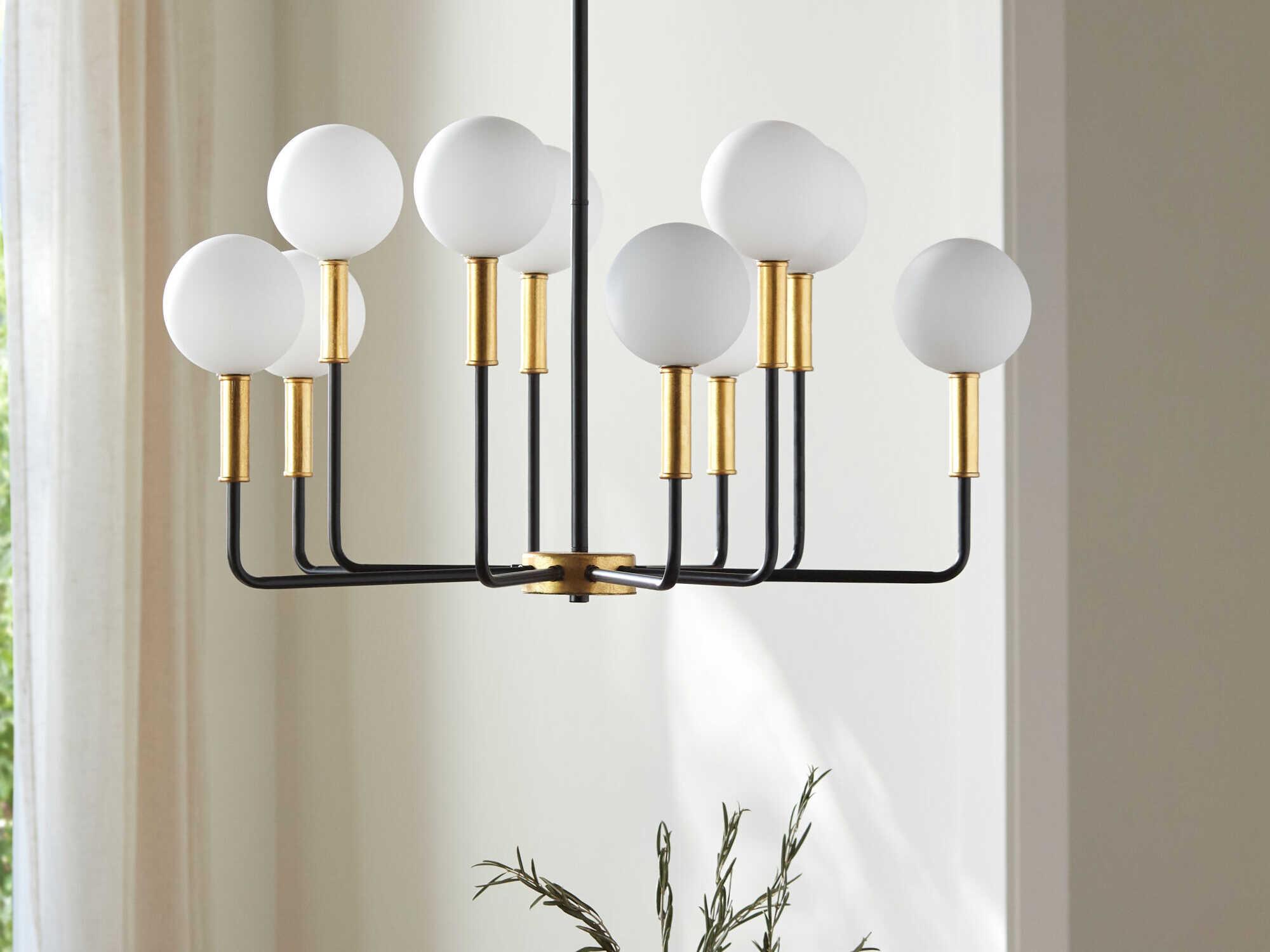 Surya Chinon 10-Light Gold Globe Chandelier