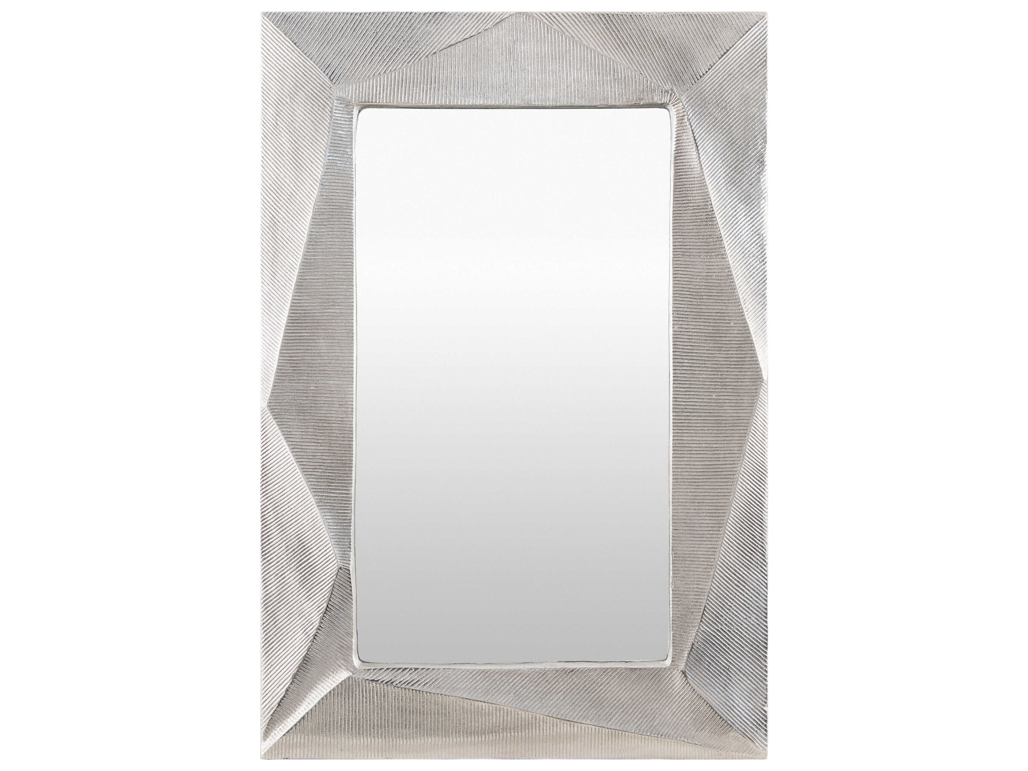 Surya Ciar Metallic Nickel Rectangular Wall Mirror