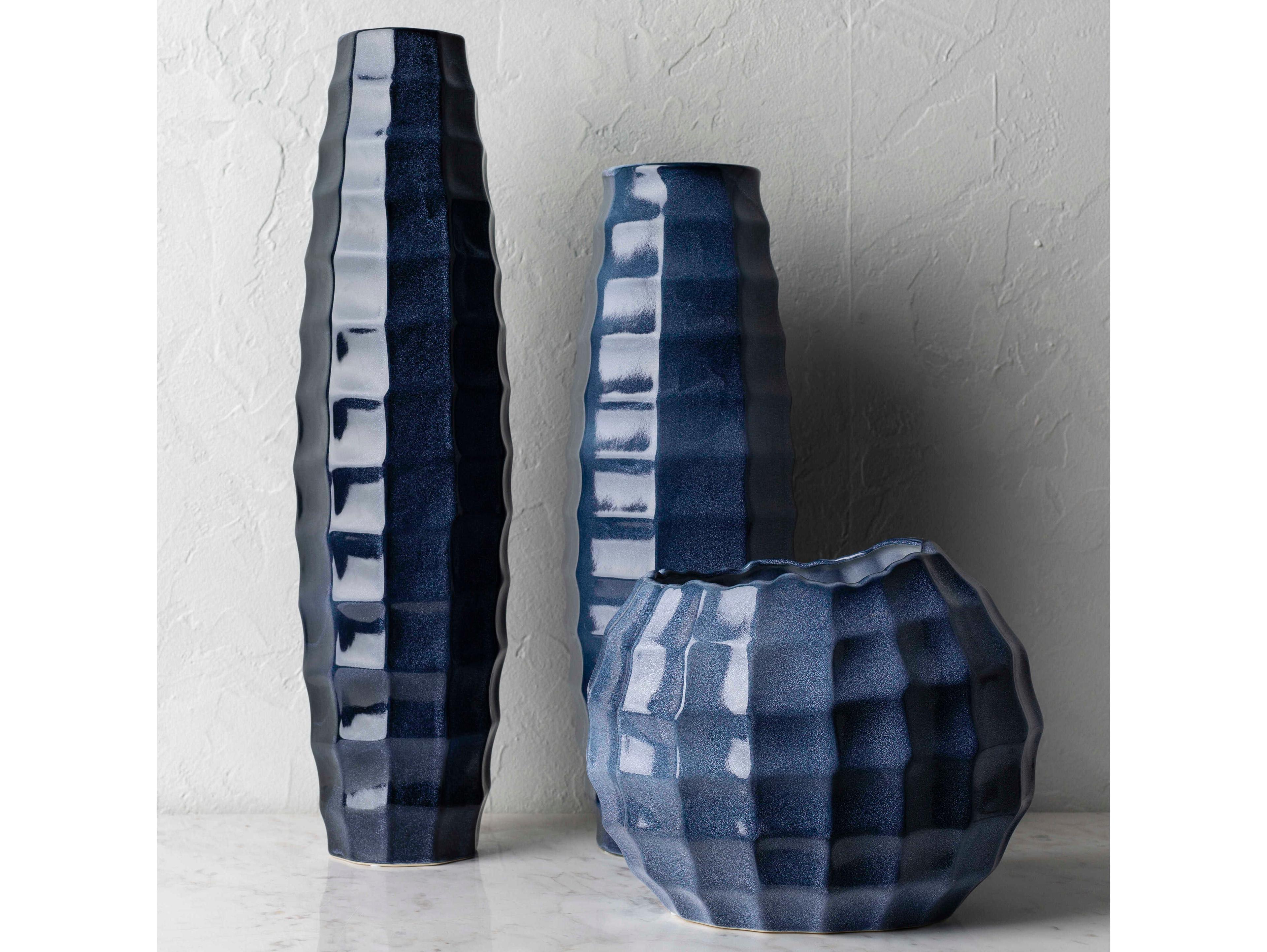Surya Cirio Blue Vase Set of 3