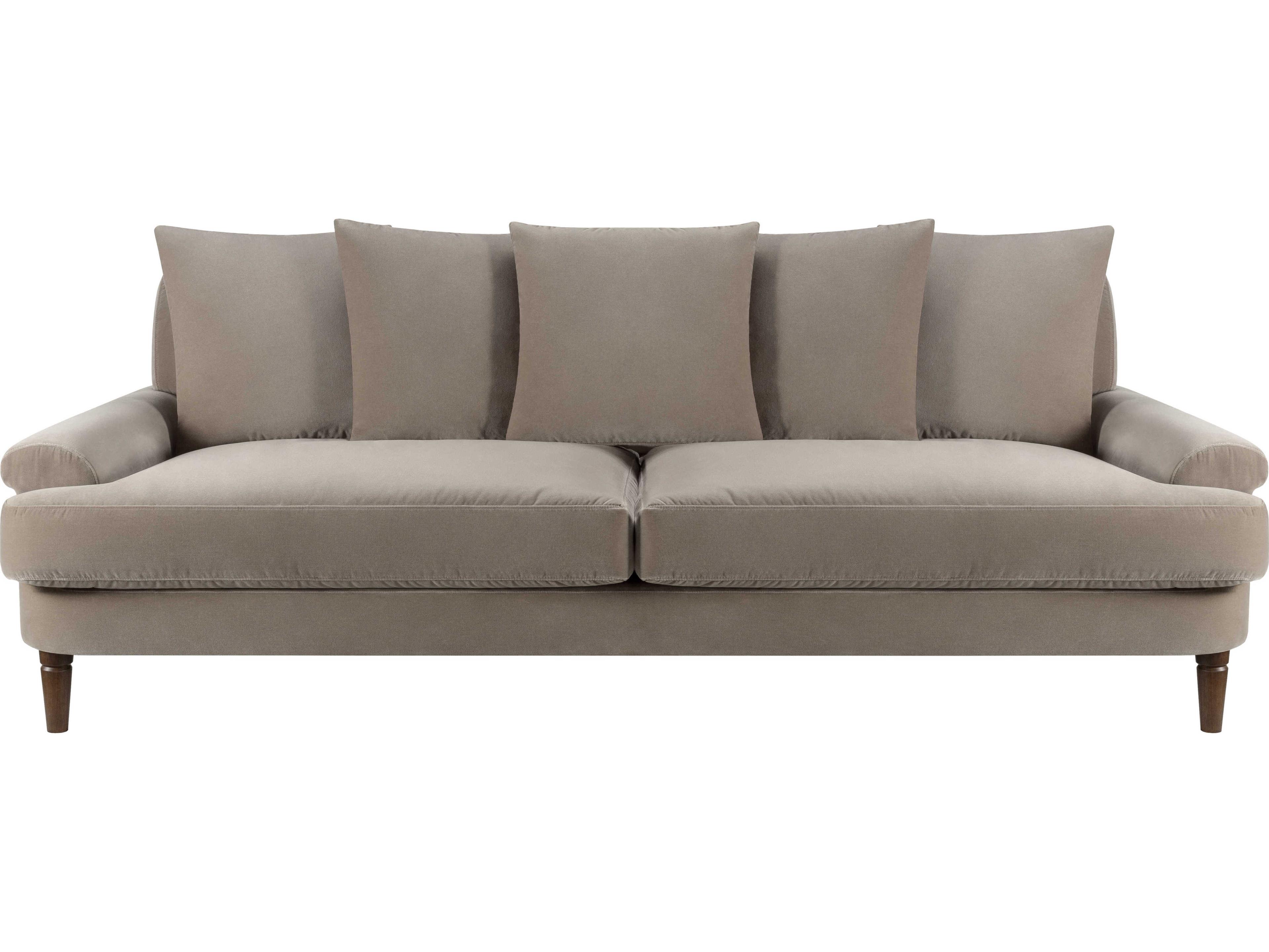 Surya Cila Gray Dark Brown Upholstered Sofa