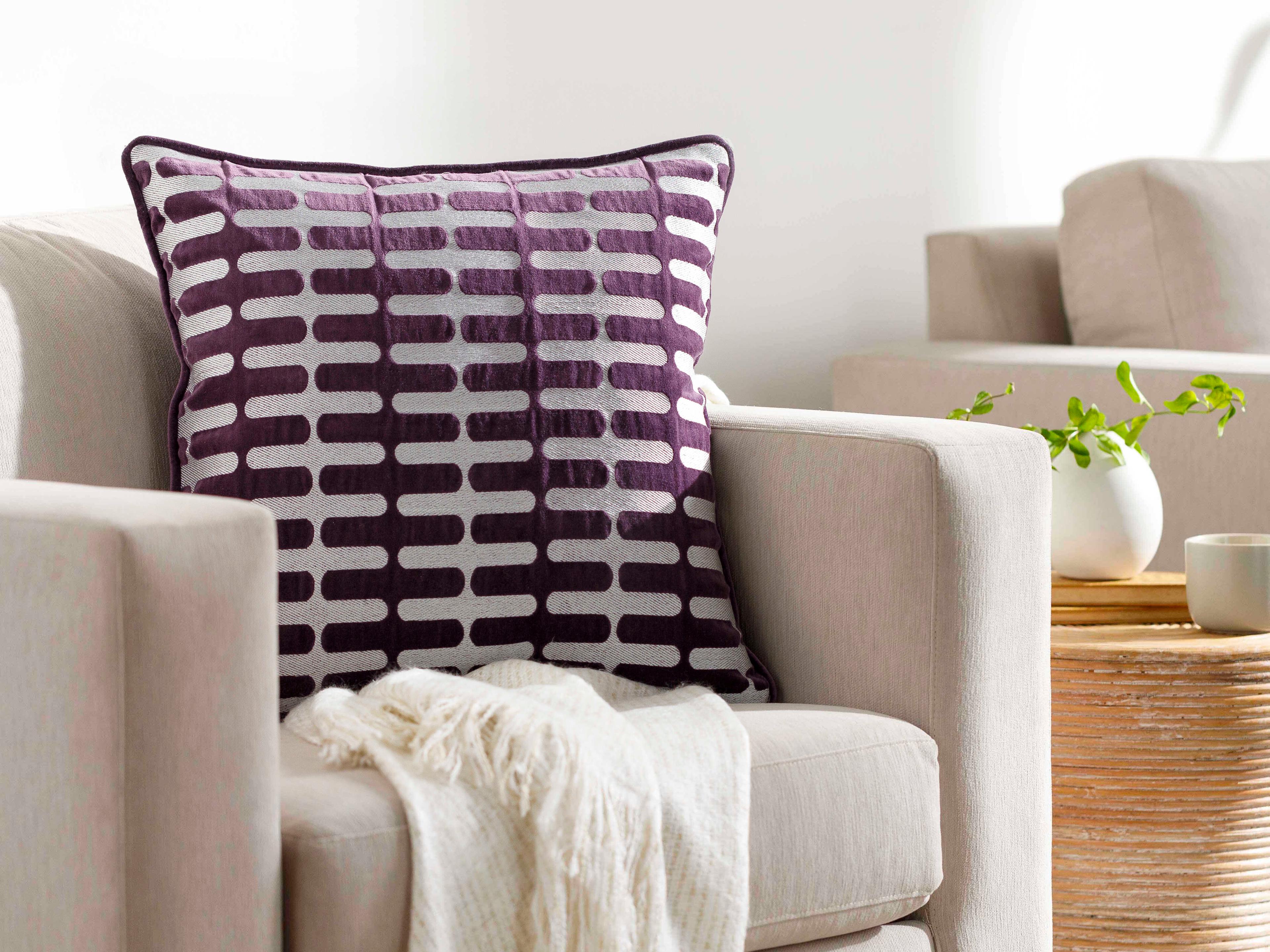 Surya Connecticut Dark Purple Pillow