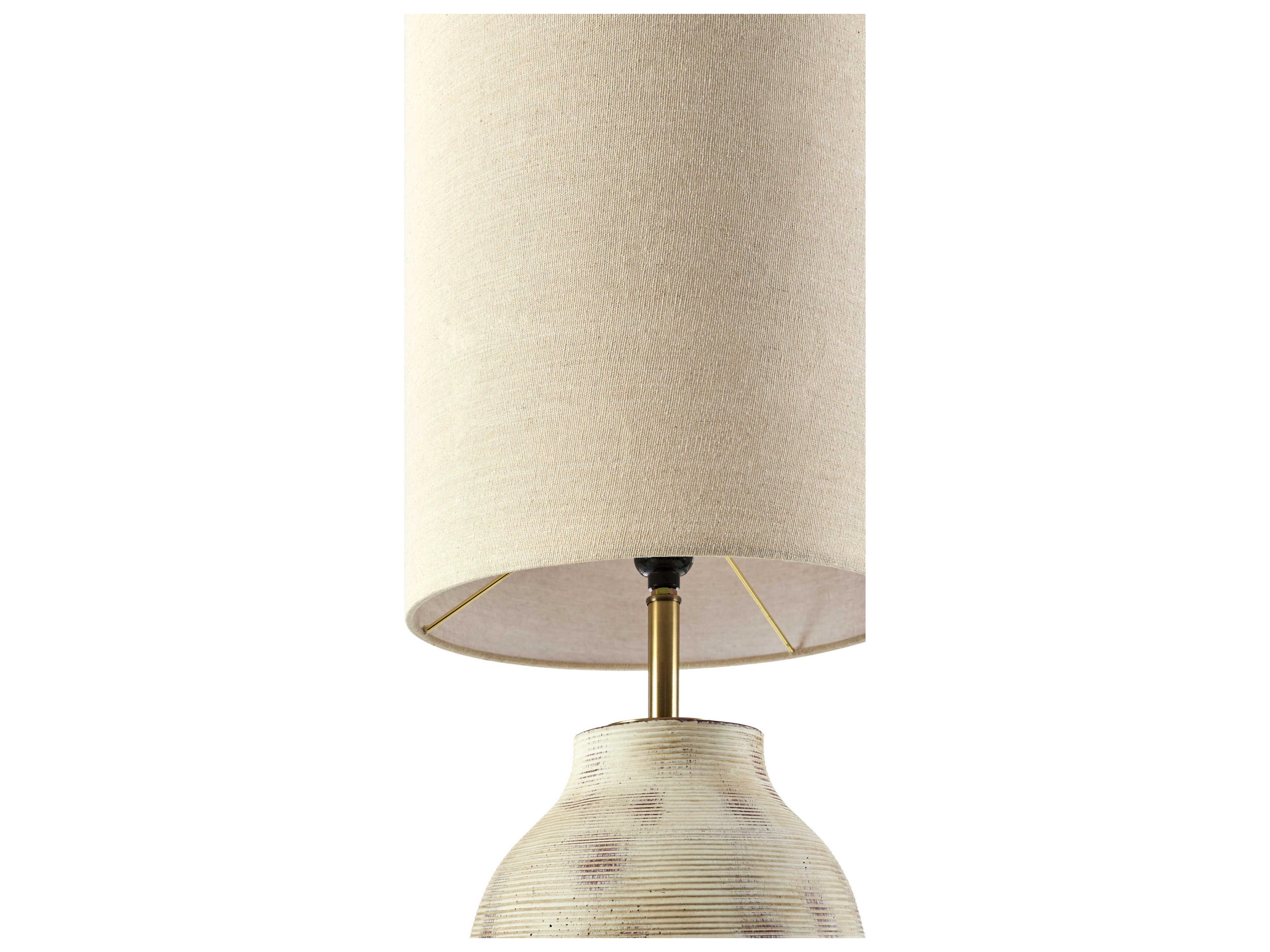 Surya Colfio Cream Wheat Linen Off White Floor Lamp