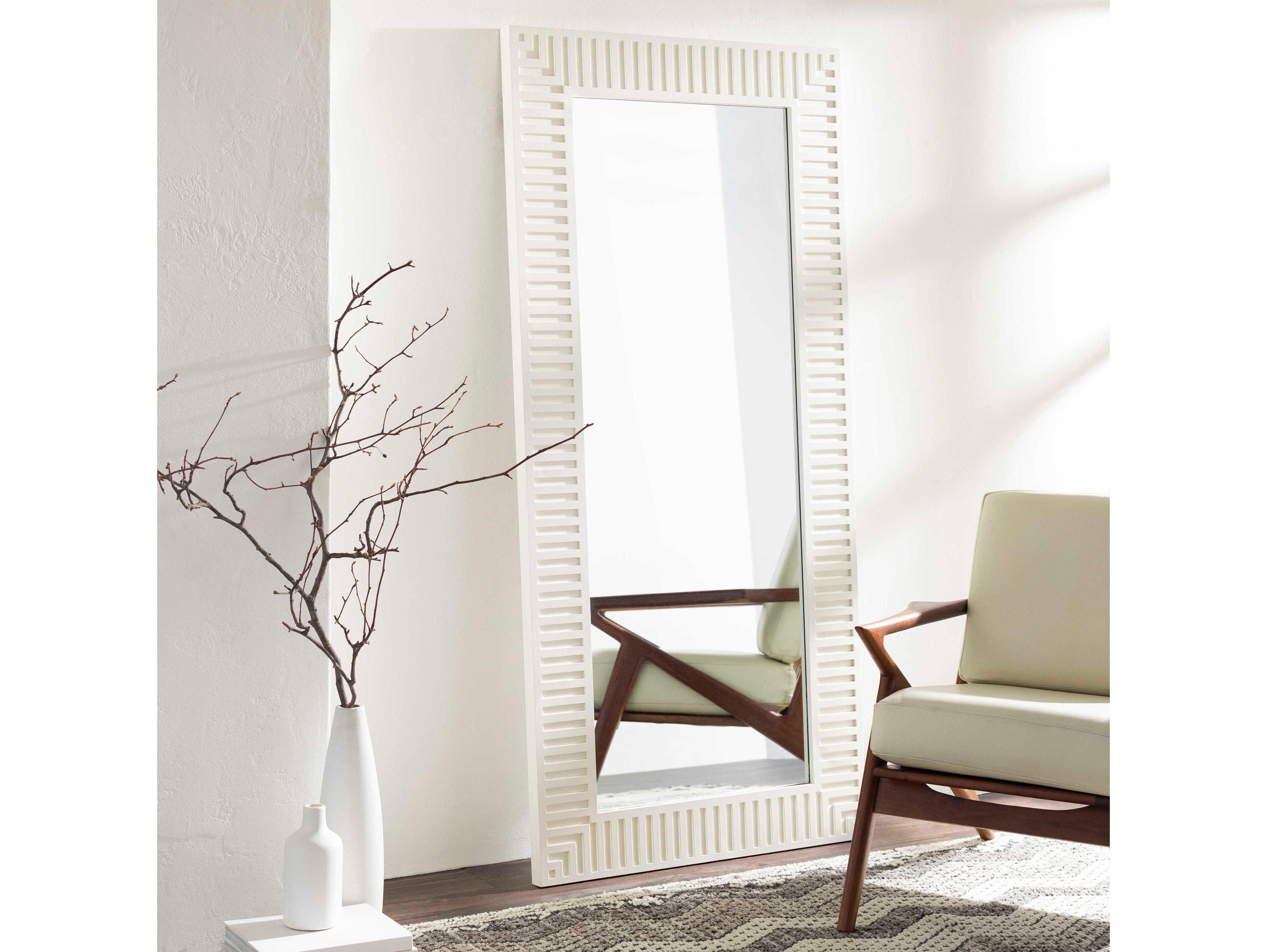 Surya Colossae White Rectangular Floor Mirror