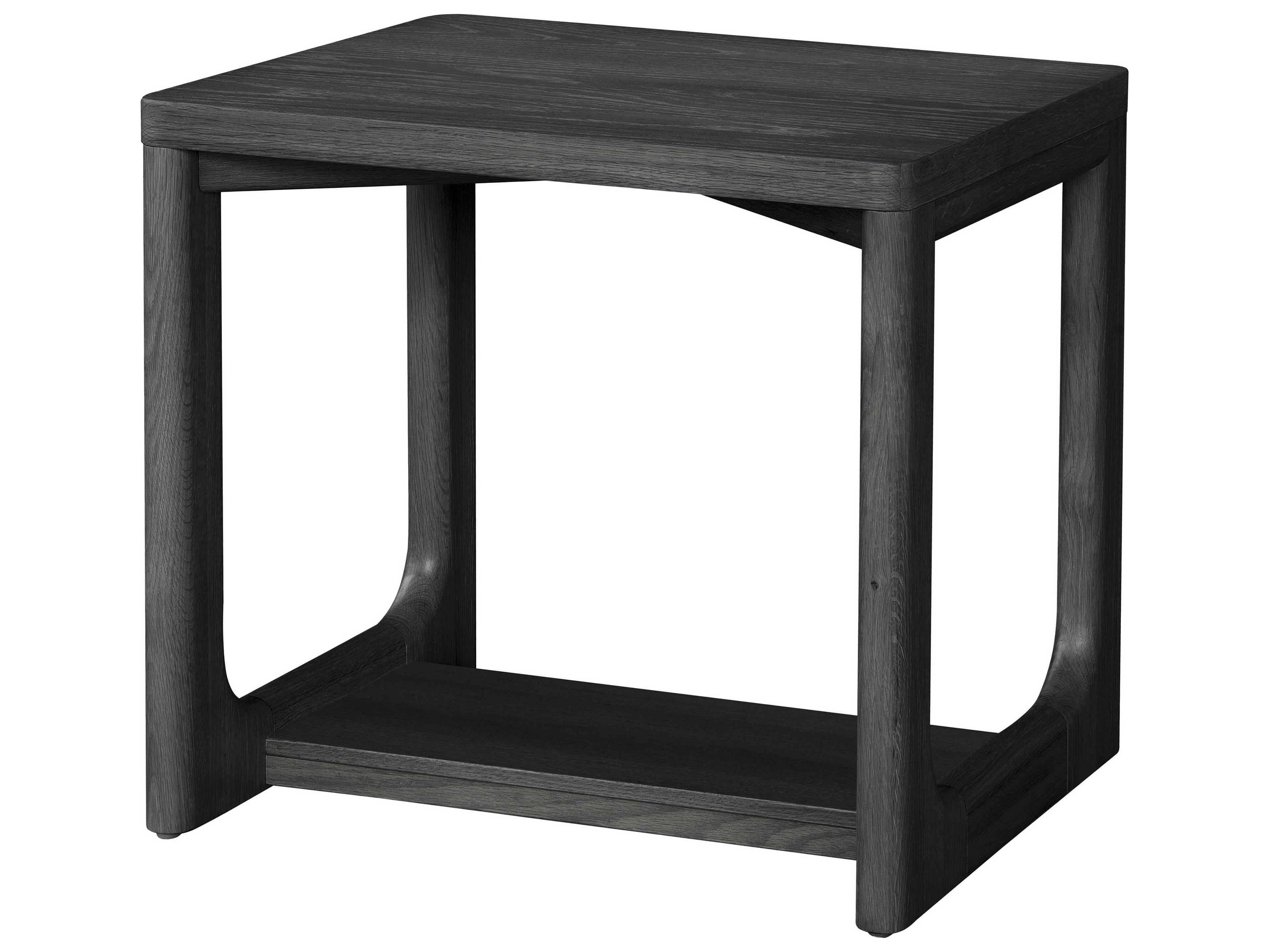 Surya Callister Rectangular Wood Charcoal End Table