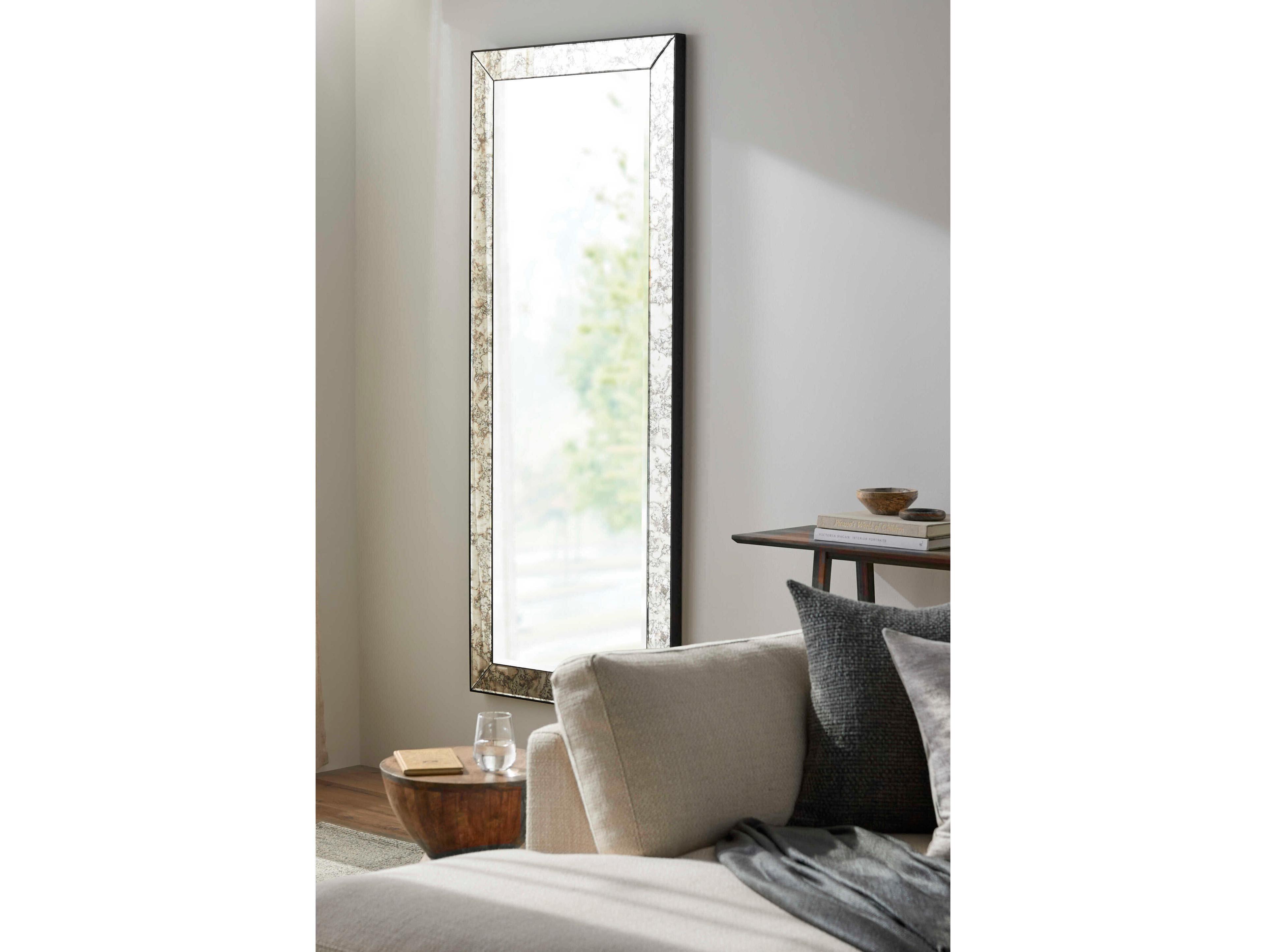 Surya Calloway Metallic Silver Rectangular Floor Mirror