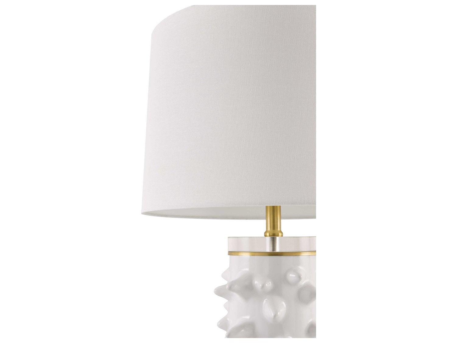 Surya Canary White Linen Buffet Lamp