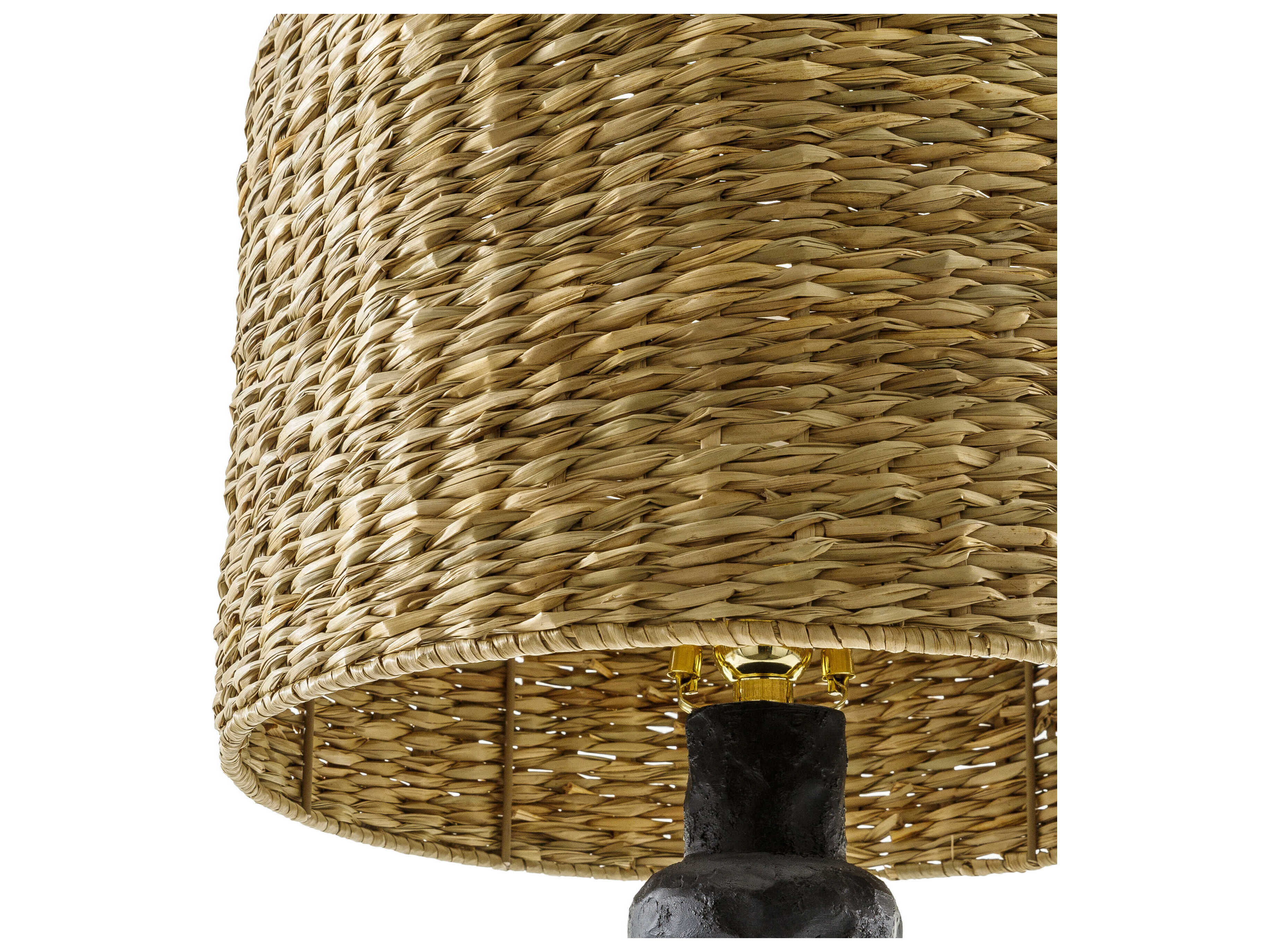 Surya Conway Black Tan Seagrass Buffet Lamp