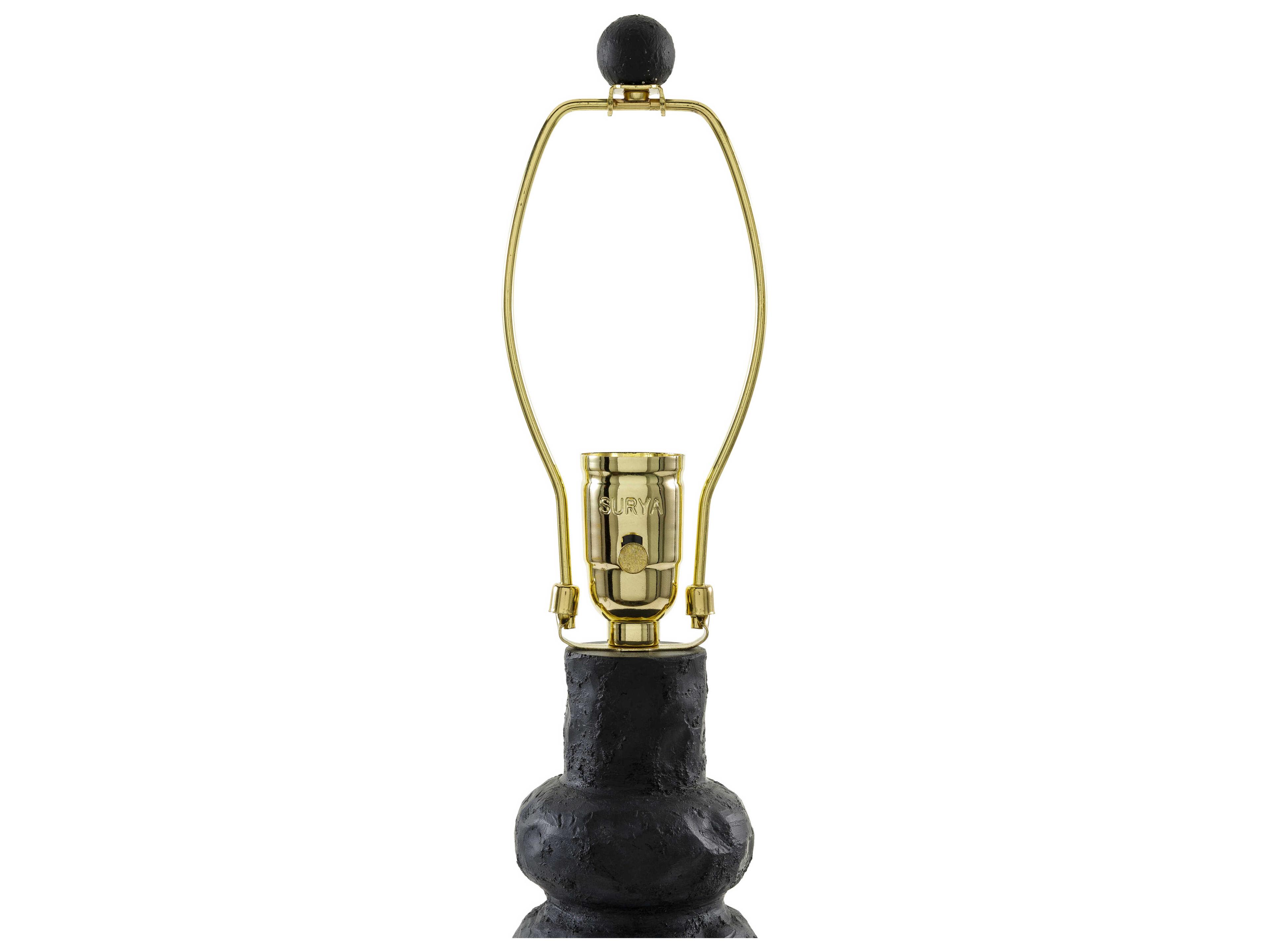 Surya Conway Black Tan Seagrass Buffet Lamp