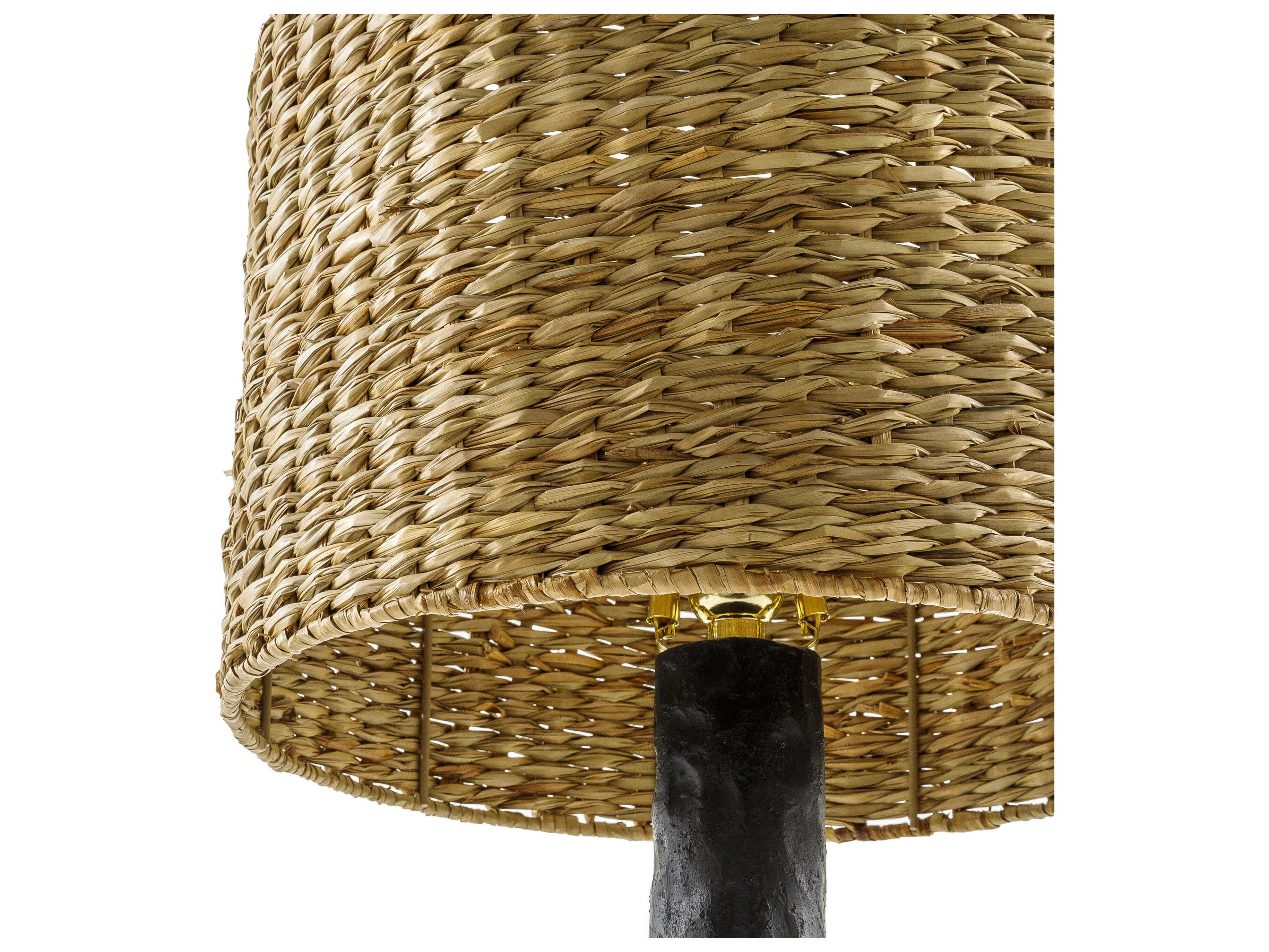Surya Conway Black Tan Seagrass Buffet Lamp