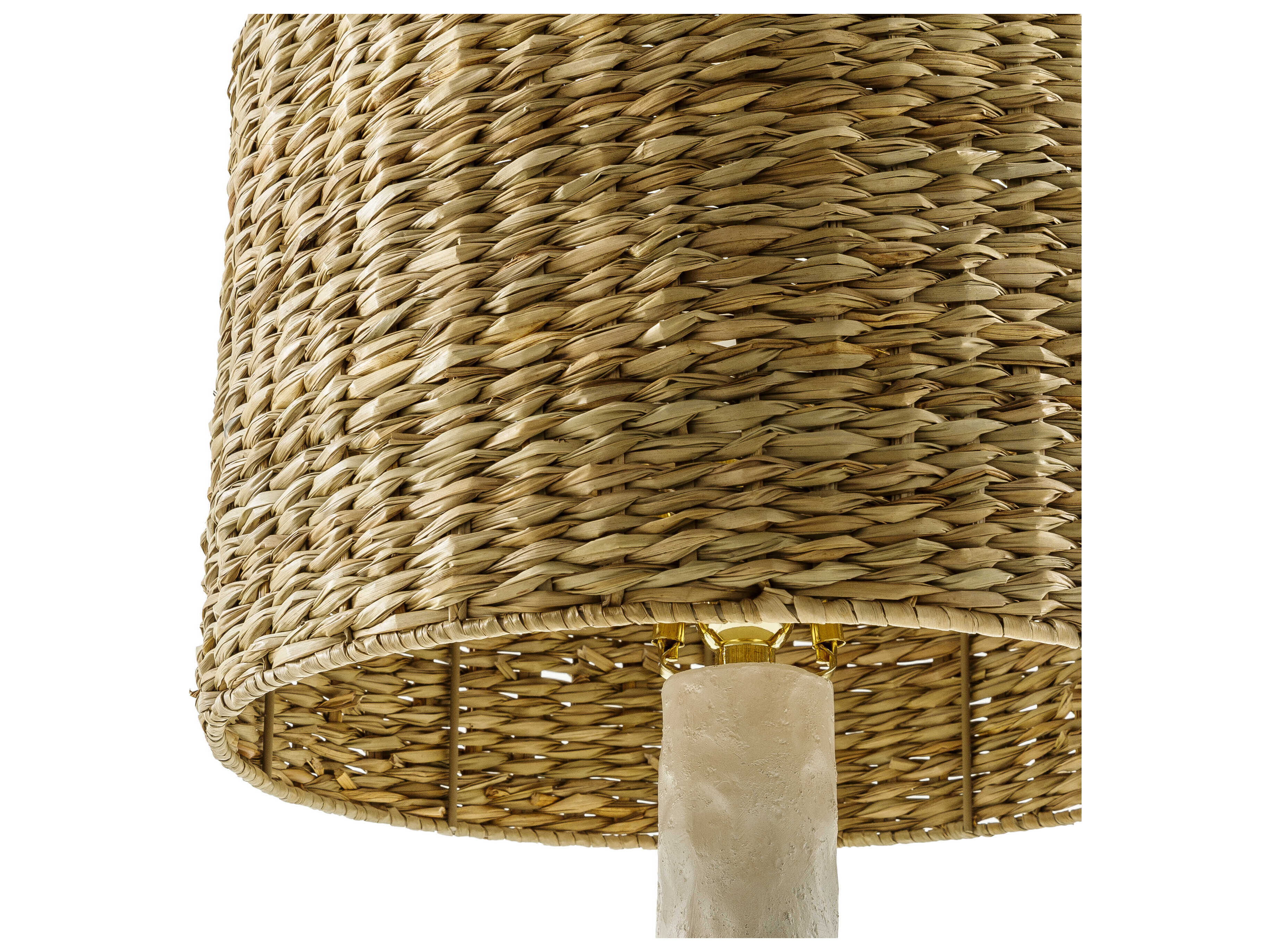 Surya Conway White Tan Seagrass Buffet Lamp