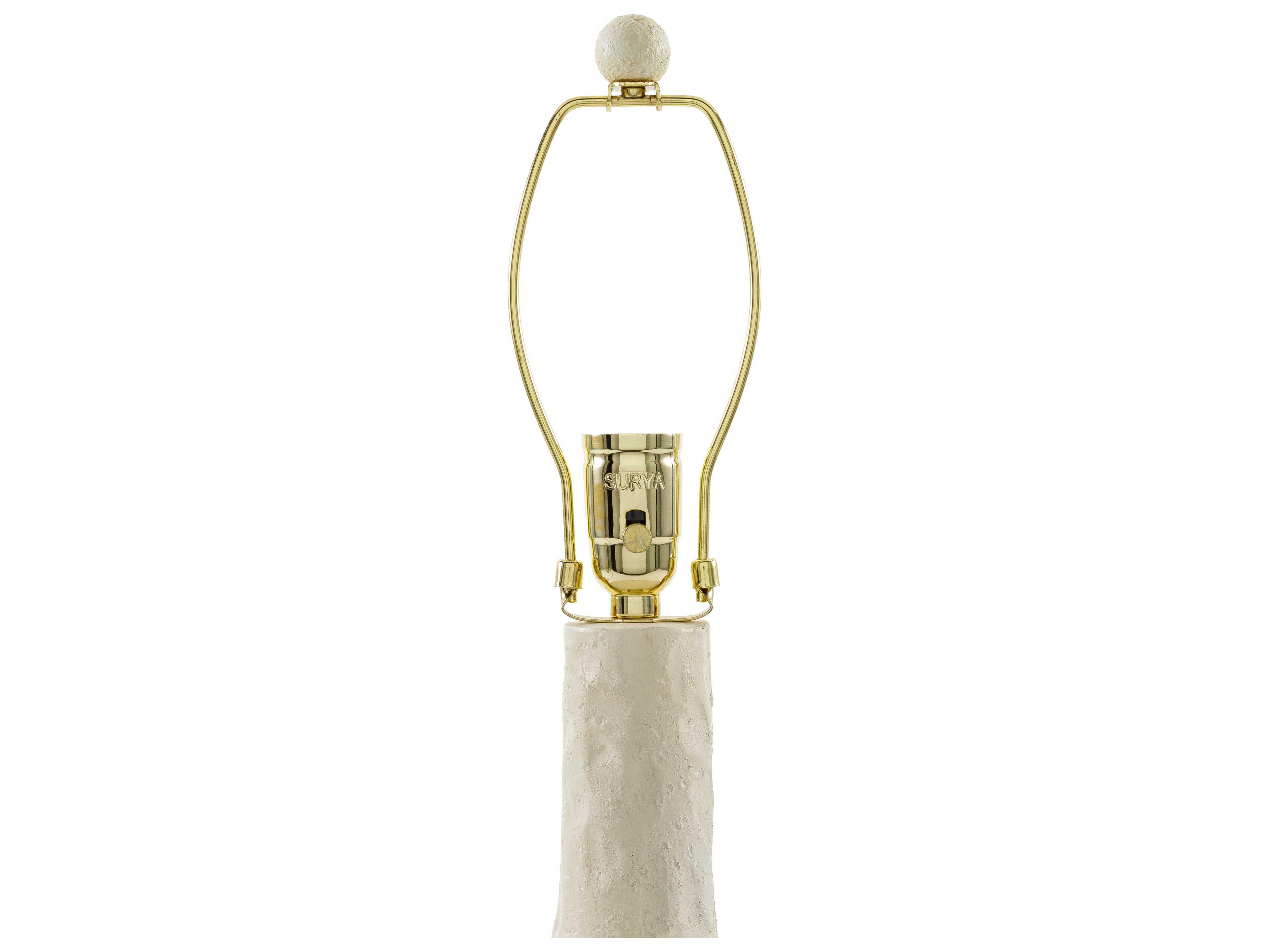 Surya Conway White Tan Seagrass Buffet Lamp
