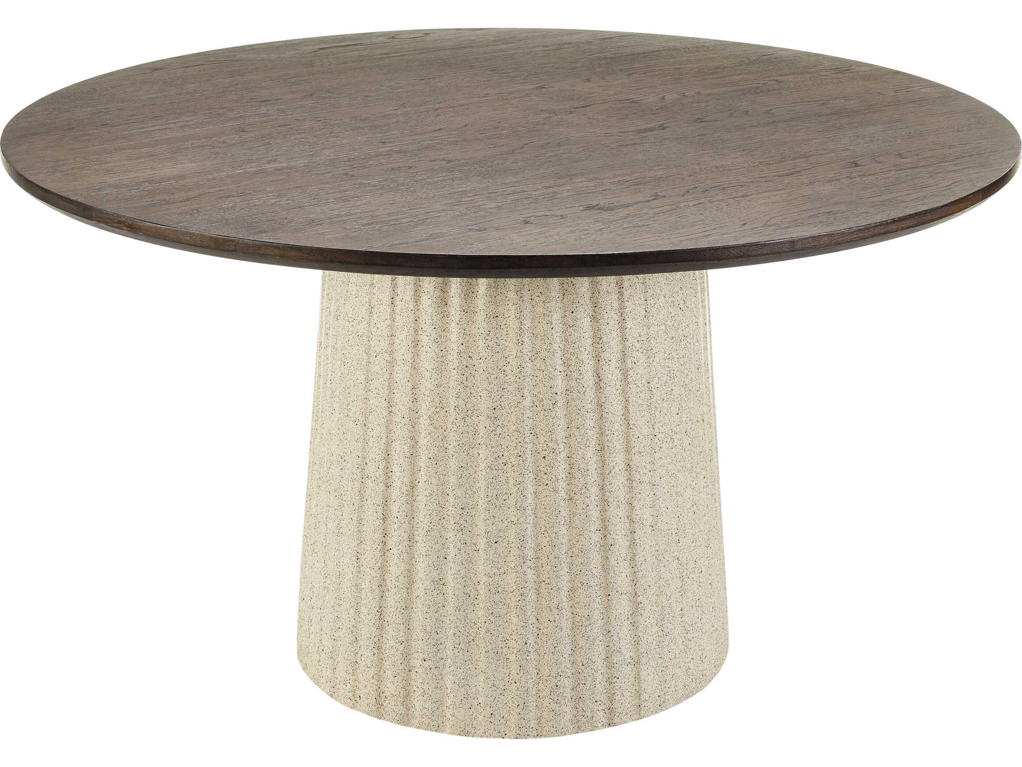 Surya Cornelia Round Wood Dark Brown Beige Black Coffee Table