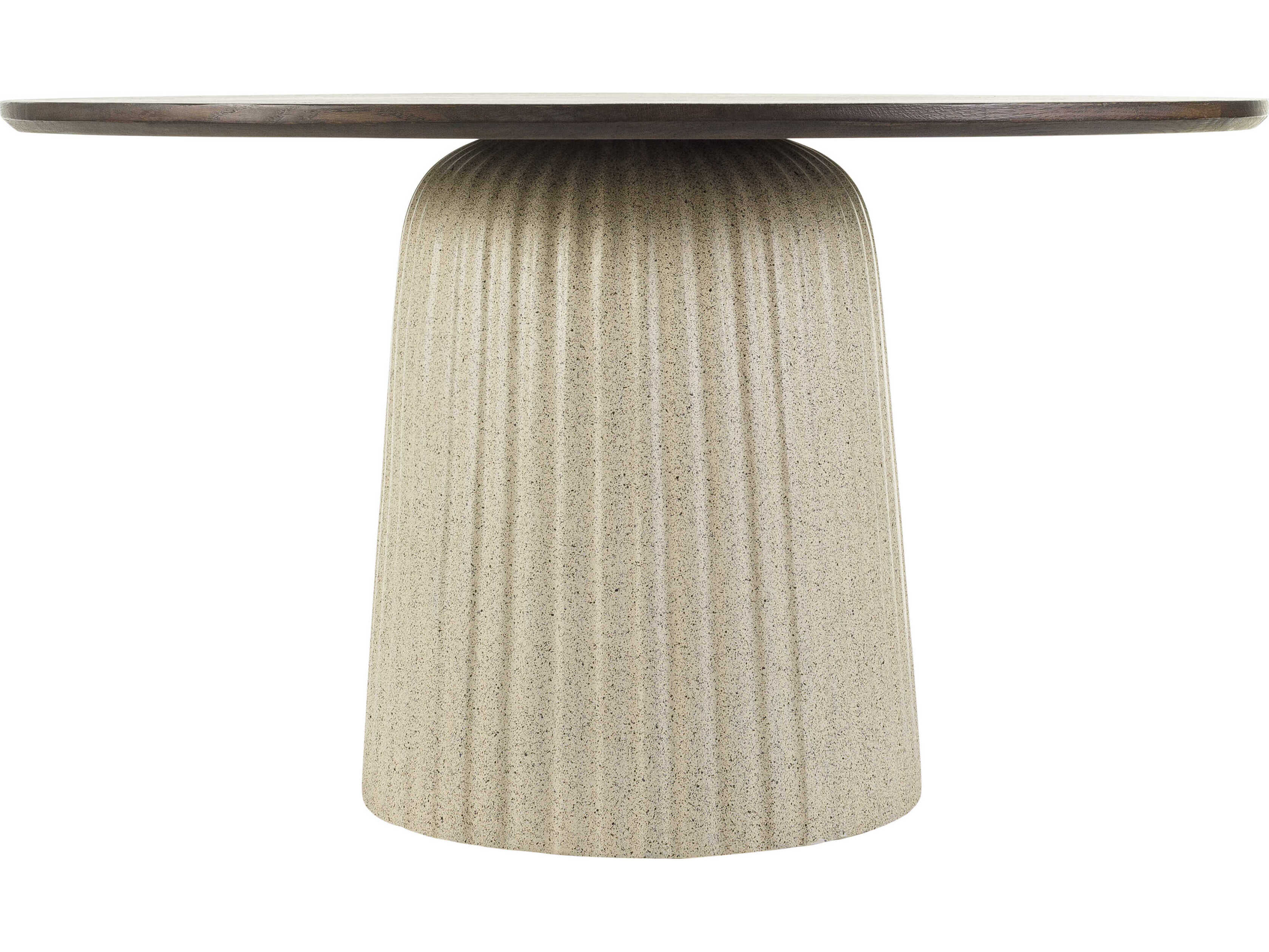 Surya Cornelia Round Wood Dark Brown Beige Black Coffee Table